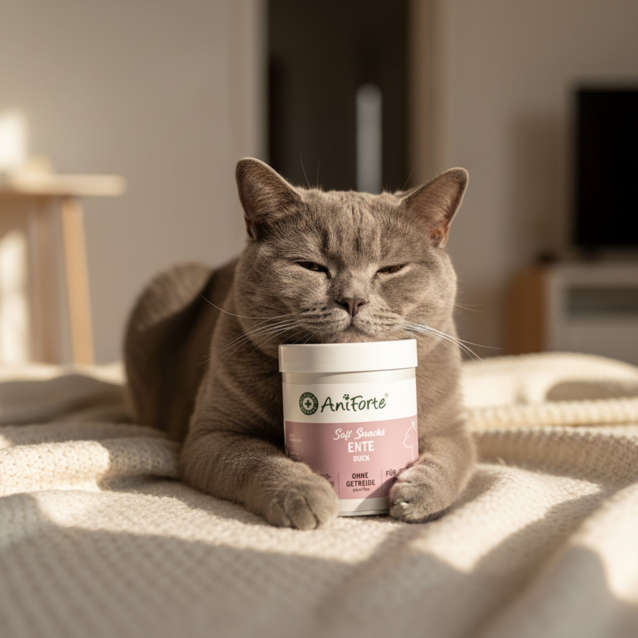 AniForte Soft Snack Ente – Weiche Premium - Leckerlis für Katzen, Natürlich &amp; Getreidefrei, Ideal für Training &amp; Belohnung - Woofshack