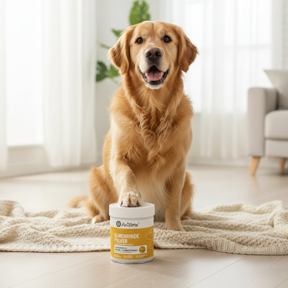 AniForte Ulmenrinde Pulver für Hunde – Natürliche Unterstützung für Magen &amp; Darm - Woofshack