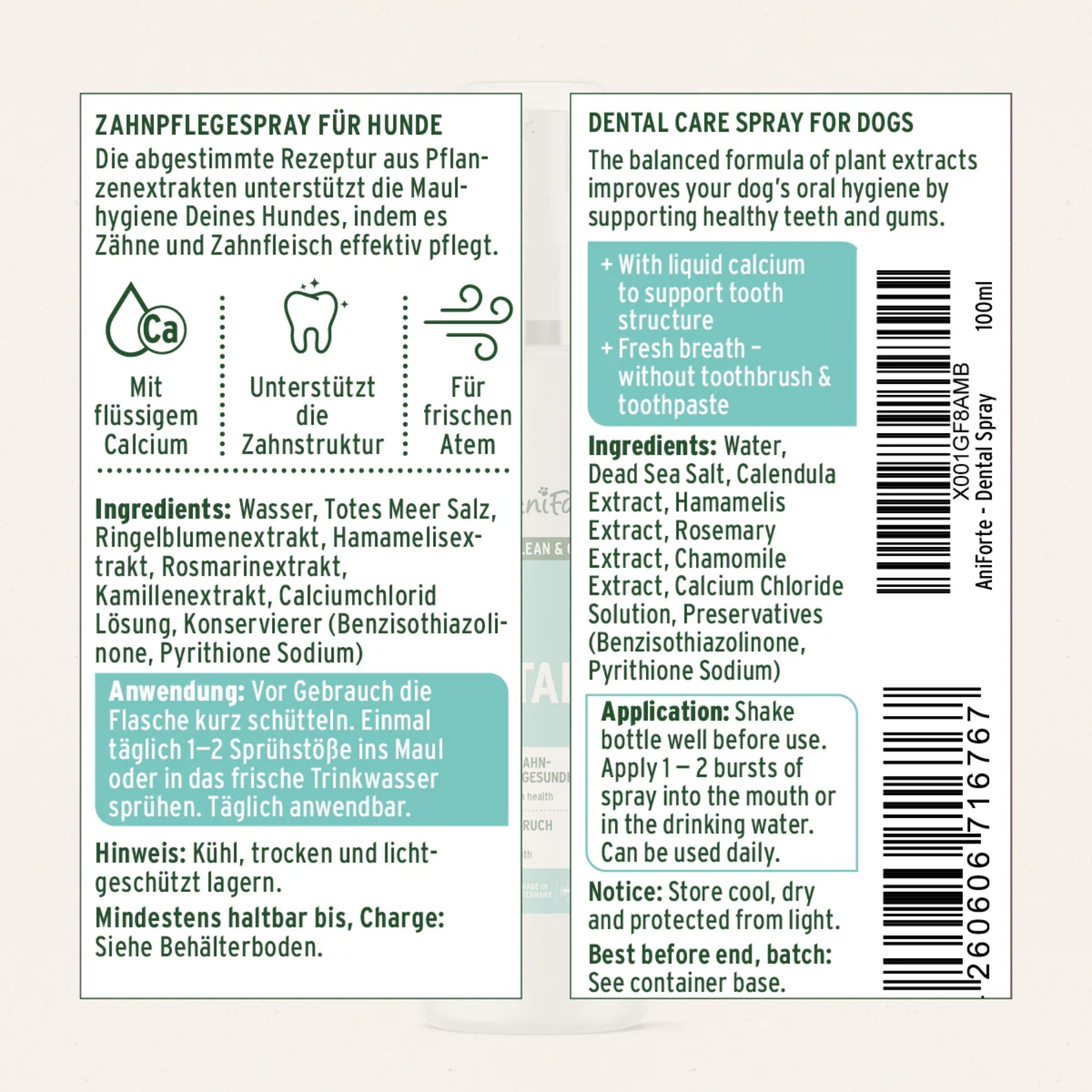 AniForte Denta Clean &amp; Care Zahnpflege Set für Hunde – Effektive Zahnreinigung gegen Plaque, Zahnstein &amp; Mundgeruch mit natürlichem Calcium