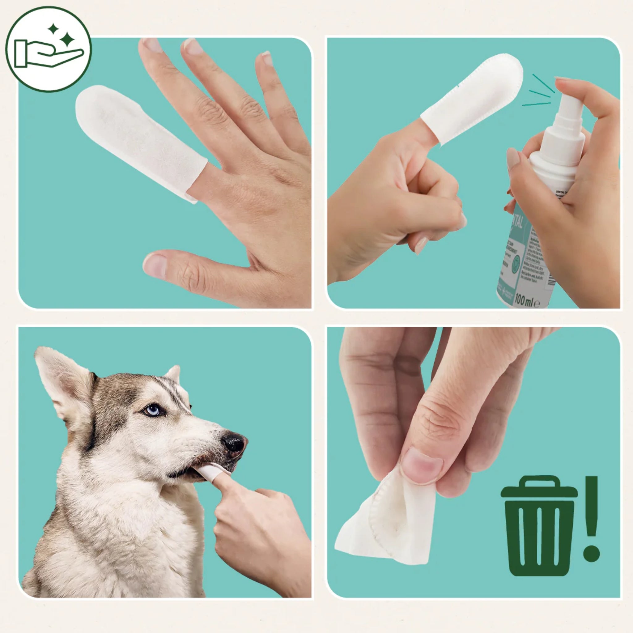 AniForte Denta Clean &amp; Care Zahnpflege Set für Hunde – Effektive Zahnreinigung gegen Plaque, Zahnstein &amp; Mundgeruch mit natürlichem Calcium