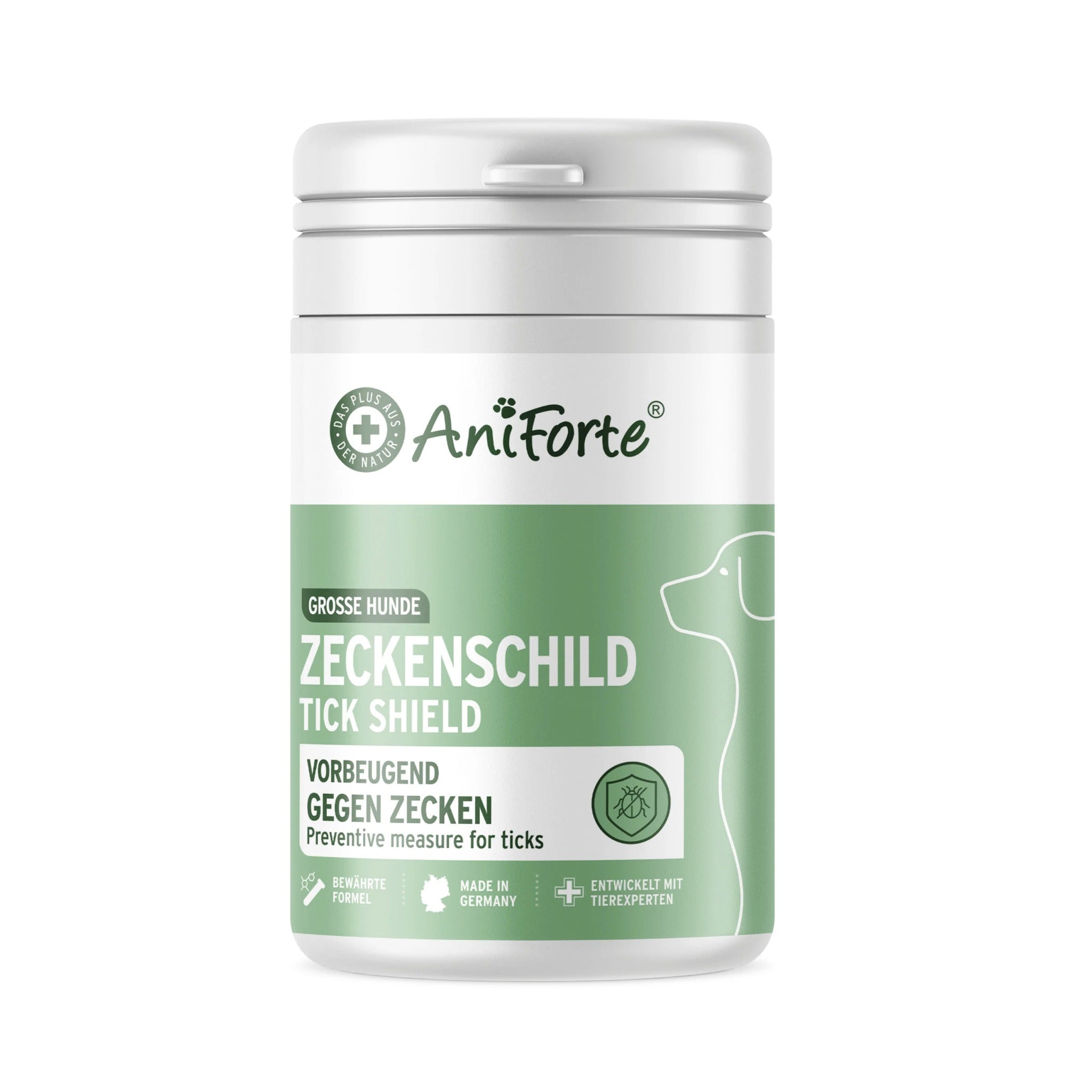 AniForte ZeckenSchild Kapseln für Hunde – Natürlicher Zeckenschutz mit Bierhefe &amp; Vitamin B-Komplex für starke Hautbarriere und Abwehrkraft