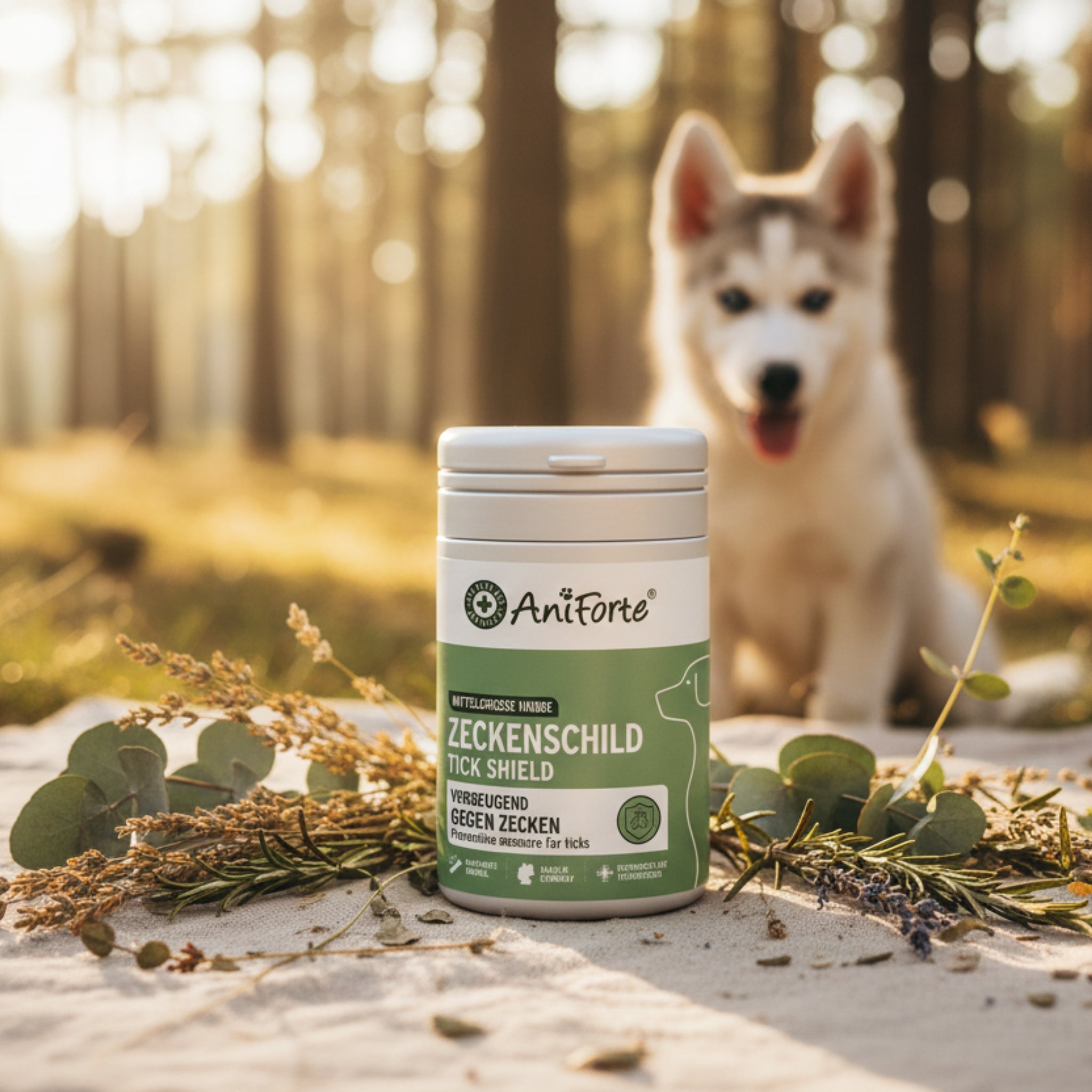 AniForte ZeckenSchild Kapseln für Hunde – Natürlicher Zeckenschutz mit Bierhefe &amp; Vitamin B-Komplex für starke Hautbarriere und Abwehrkraft - Woofshack