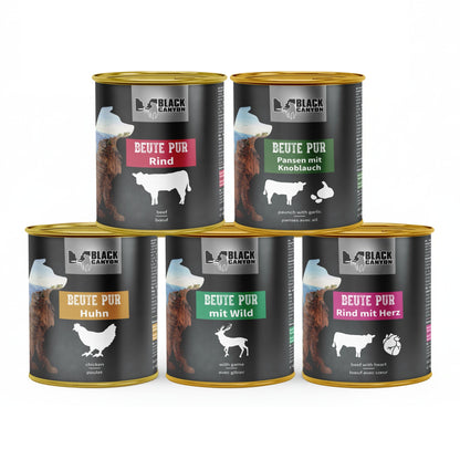 Black Canyon Beute Pur Nassfutter Bundle – Getreidefreies Premium - Hundefutter mit hohem Fleischanteil für natürliche Ernährung - Woofshack