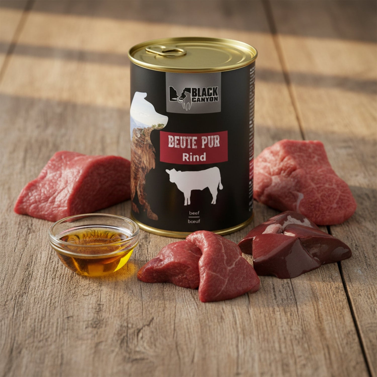 Black Canyon Beute Pur Rind – Artgerechtes Nassfutter für sensible Hunde, getreidefrei &amp; hochverdaulich - Woofshack