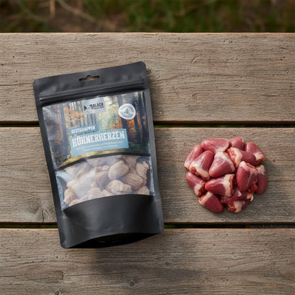 Black Canyon Beutehappen Hühnerherzen - Premium Hundesnack gefriergetrocknet - Woofshack