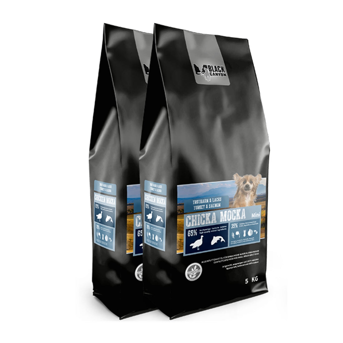 Black Canyon Chicka Mocka Mini – Premium Trockenfutter mit Truthahn &amp; Lachs für kleine Hunde – Getreidefreie Rezeptur für sensible Verdauung - Woofshack