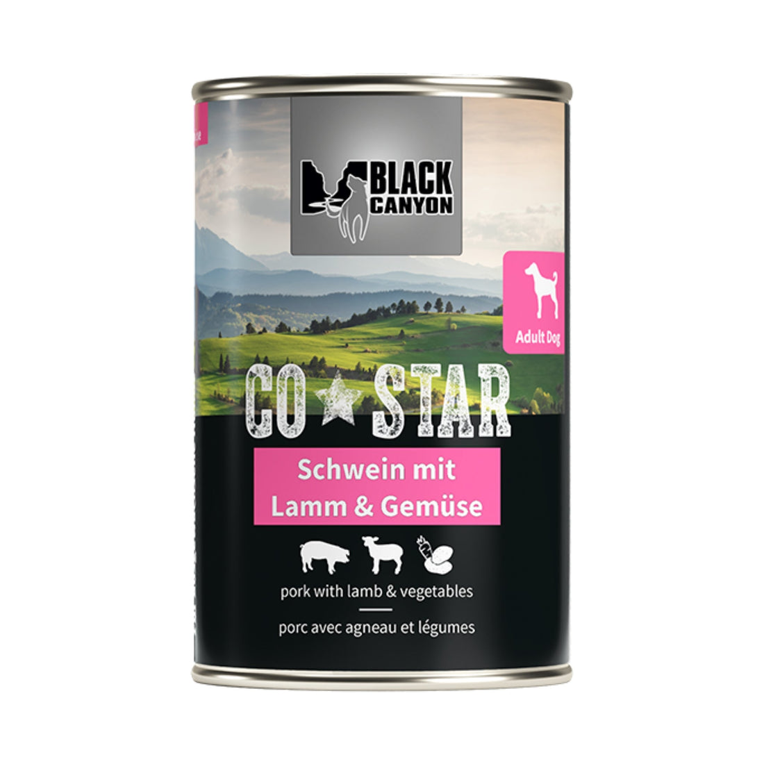 Black Canyon CoStar Nassfutter – Saftiges Schwein mit zartem Lamm &amp; frischem Gemüse, getreidefrei, für ausgewachsene Hunde - Woofshack