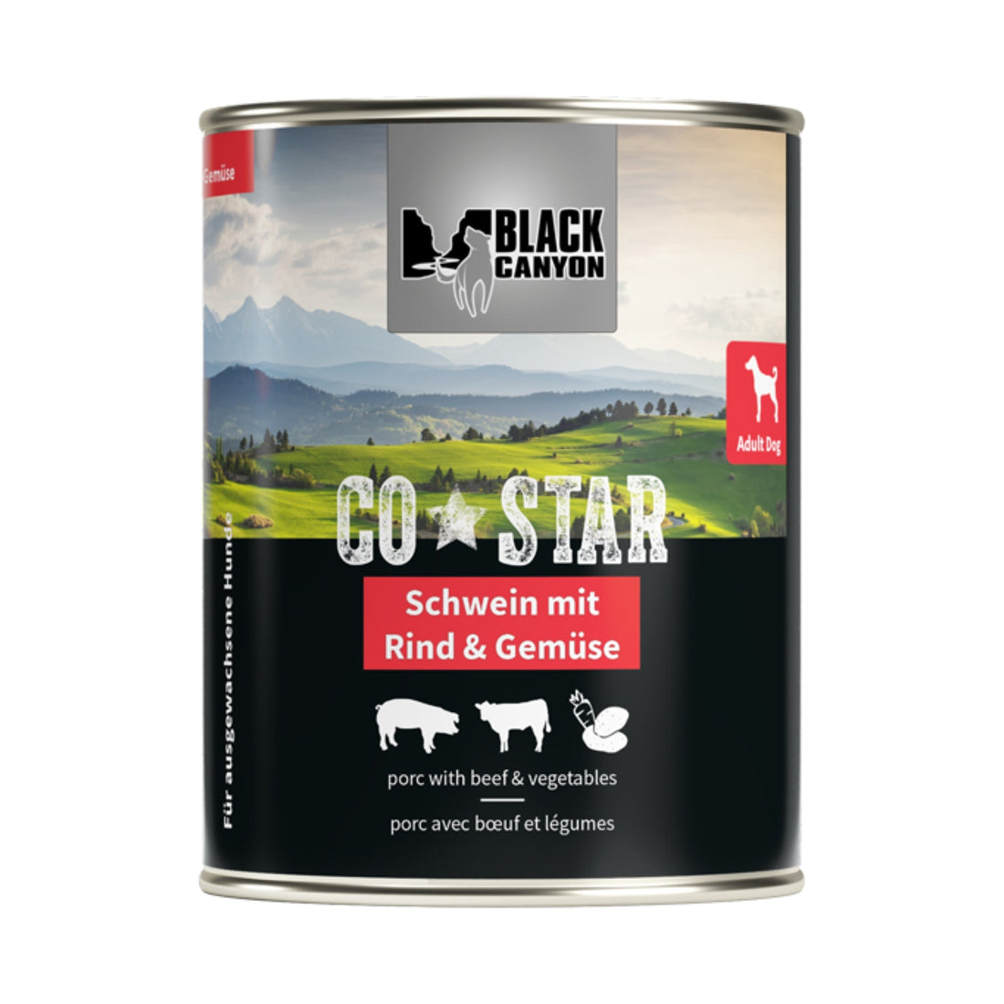 Black Canyon CoStar Schwein mit Rind &amp; Gemüse – Getreidefreies Premium-Nassfutter für ausgewachsene Hunde | Echtes Fleisch aus Deutschland &amp; Österreich, naturnah &amp; leicht verdaulich - Woofshack