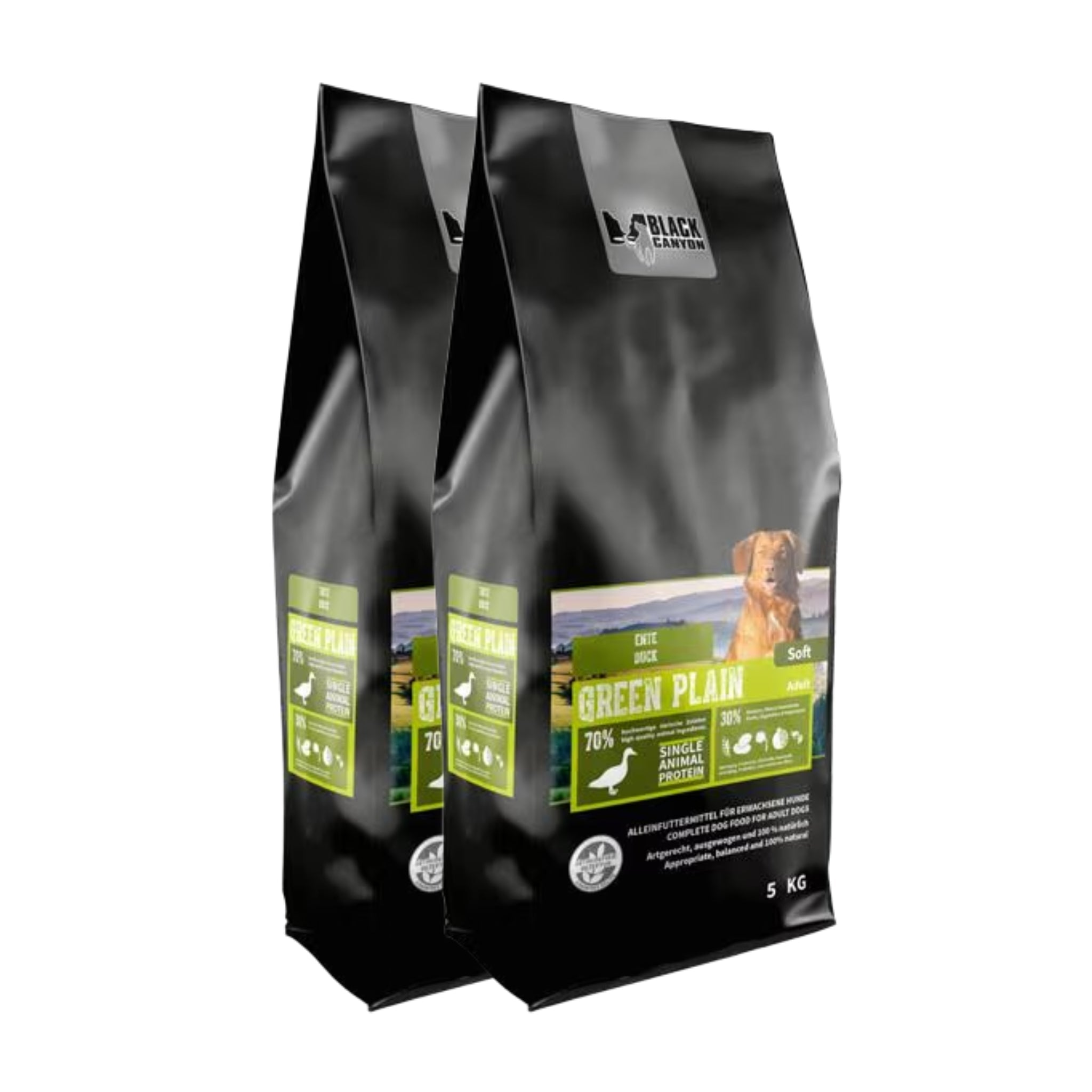 Black Canyon Green Plain Soft Singleprotein Ente – Getreidefreies Hundefutter für sensible Hunde mit Verdauungsproblemen &amp; Allergien - Woofshack