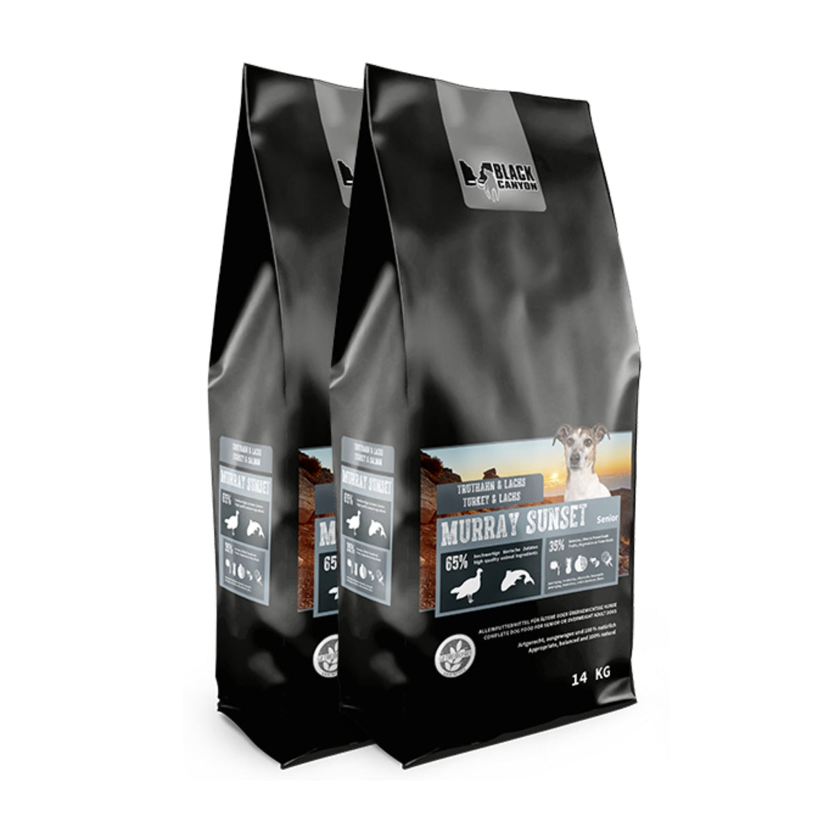 Black Canyon Murray Sunset Senior/Light – Getreidefreies Truthahn &amp; Lachs Trockenfutter für ältere &amp; gewichtssensible Hunde - Woofshack