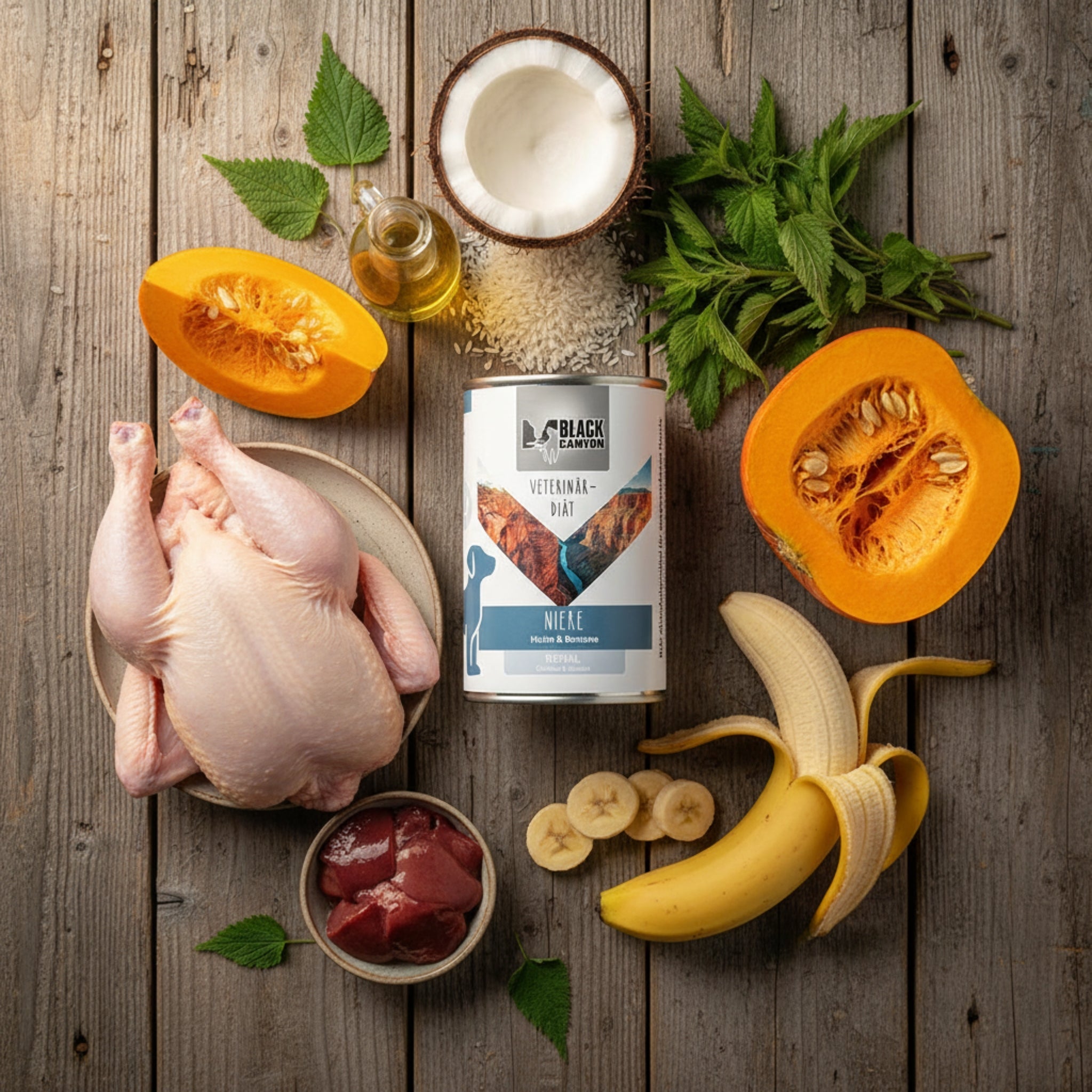 Black Canyon Niere – Veterinär-Diät-Nassfutter für ausgewachsene Hunde mit Nierenerkrankung | Huhn &amp; Banane, glutenfrei, schonend gegart - Woofshack