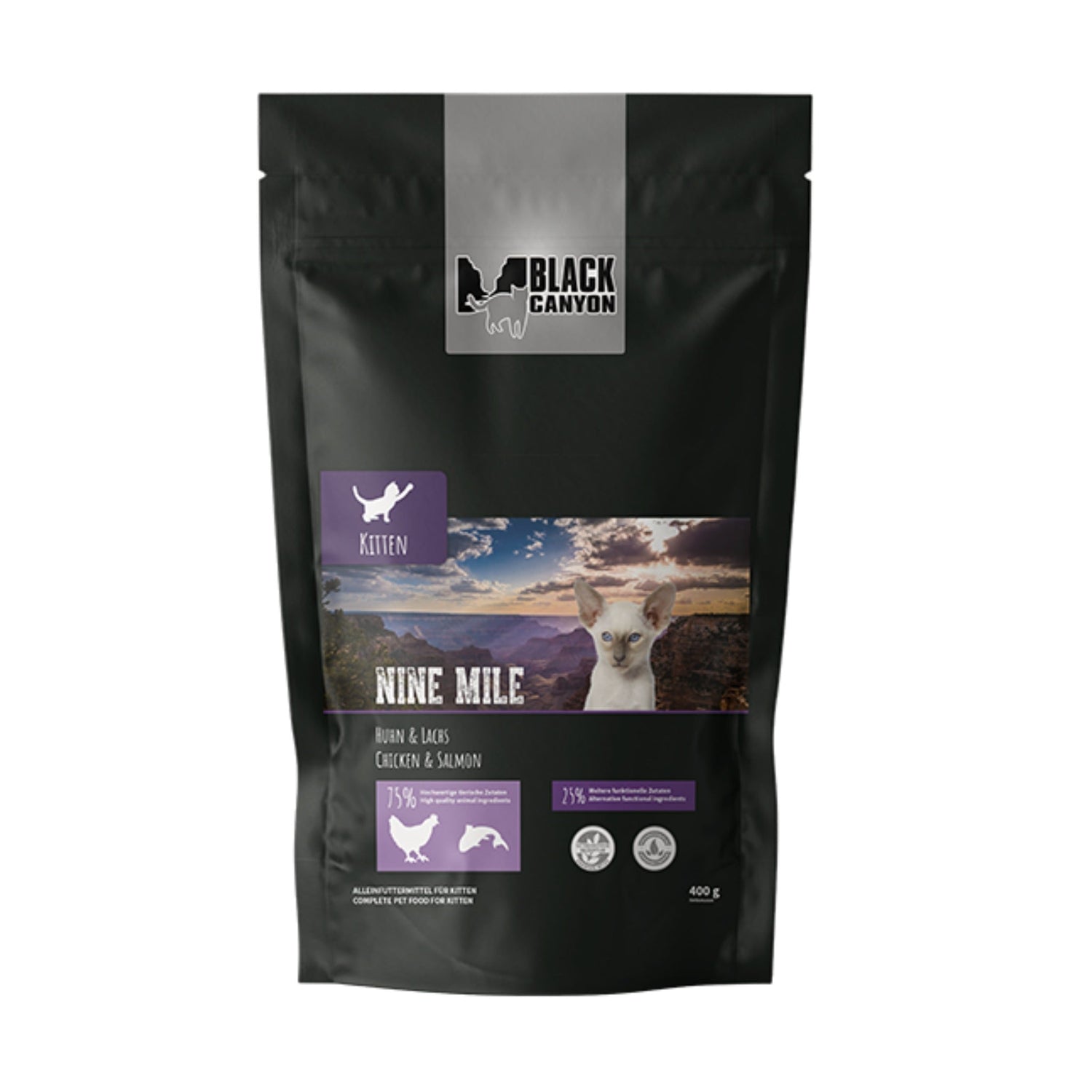 Black Canyon Nine Mile - Huhn &amp; Lachs - Kitten Trockenfutter - Woofshack