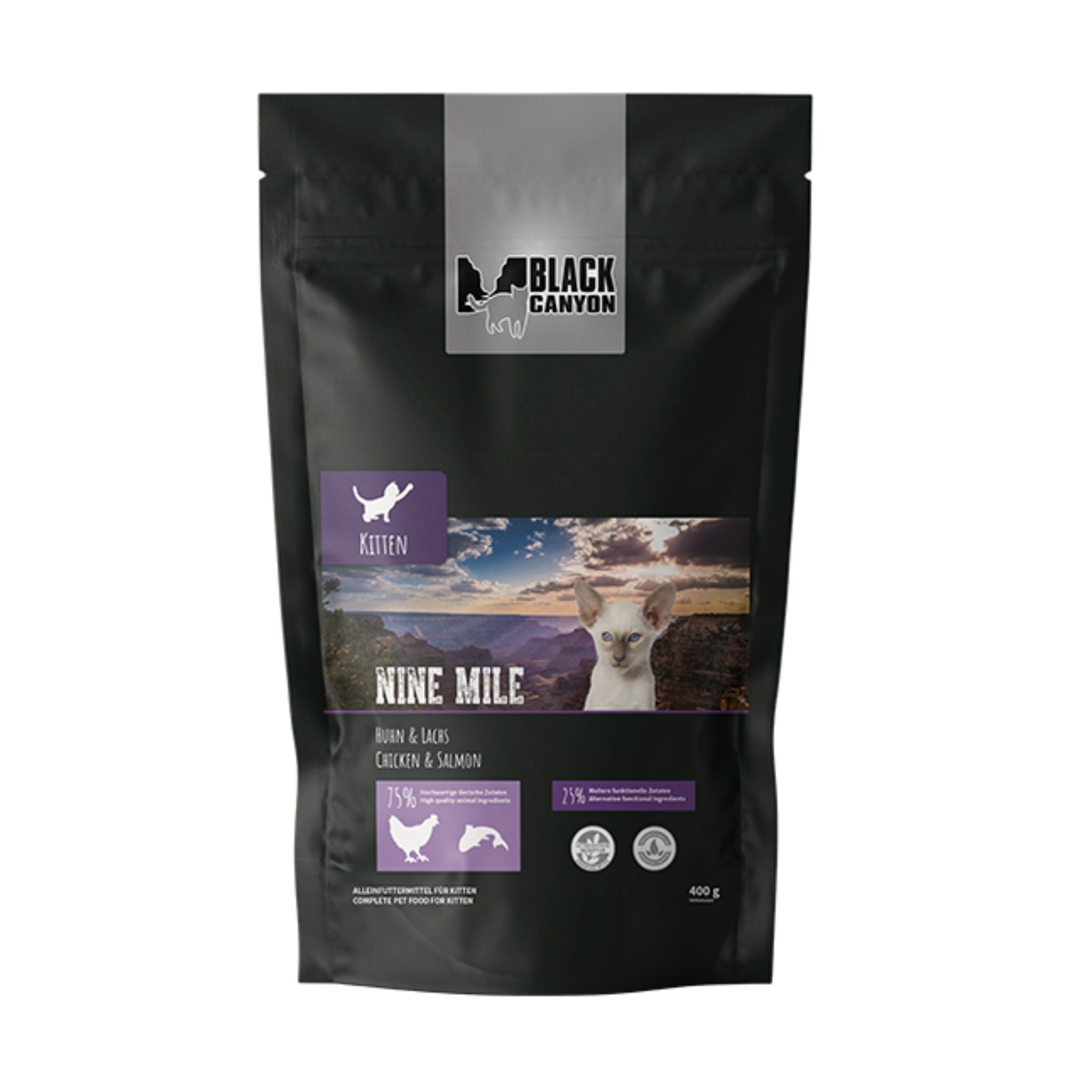 Black Canyon Nine Mile - Huhn &amp; Lachs - Kitten Trockenfutter - Woofshack