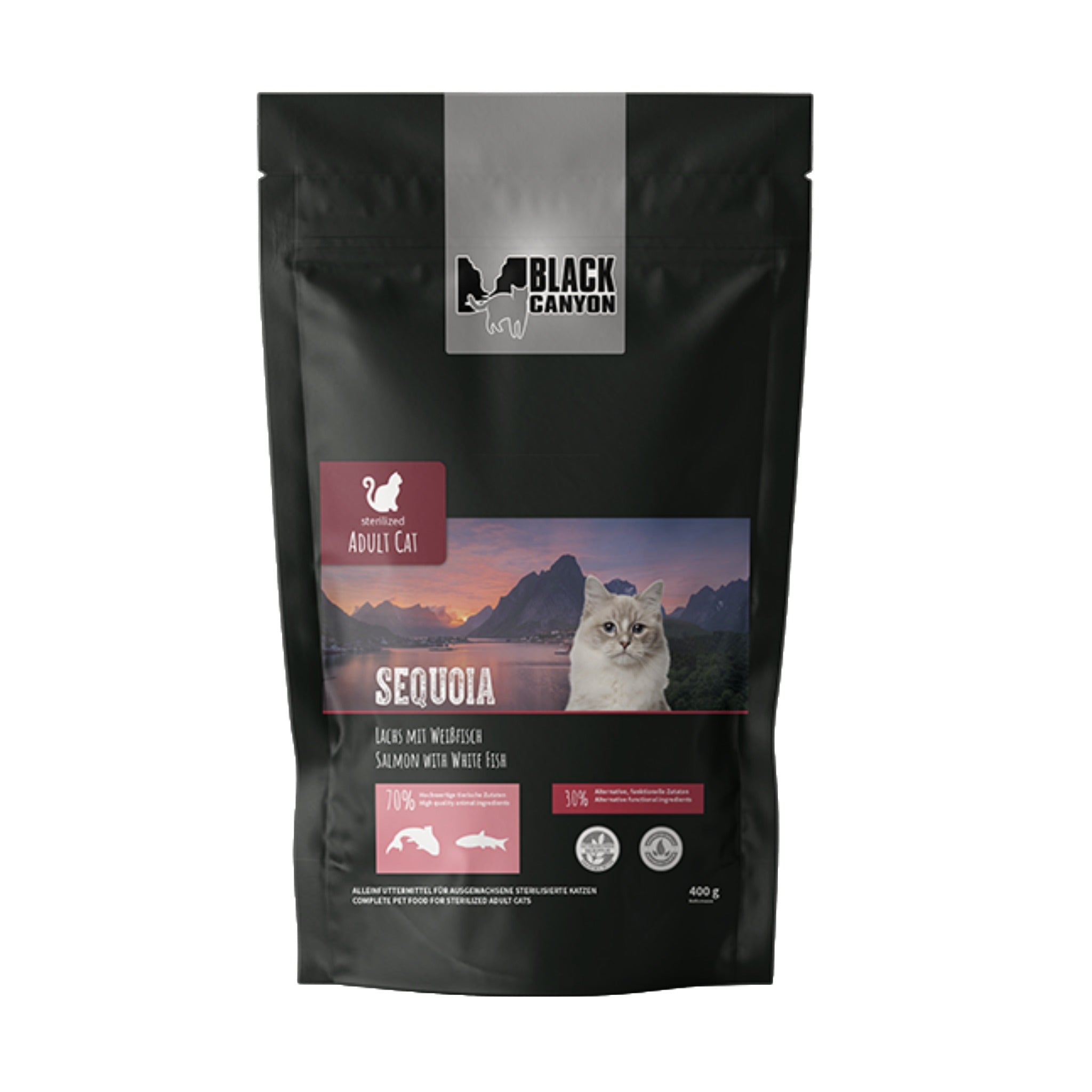 Black Canyon Sequoia - Lachs &amp; Weißfisch - Katzen Trockenfutter - Woofshack