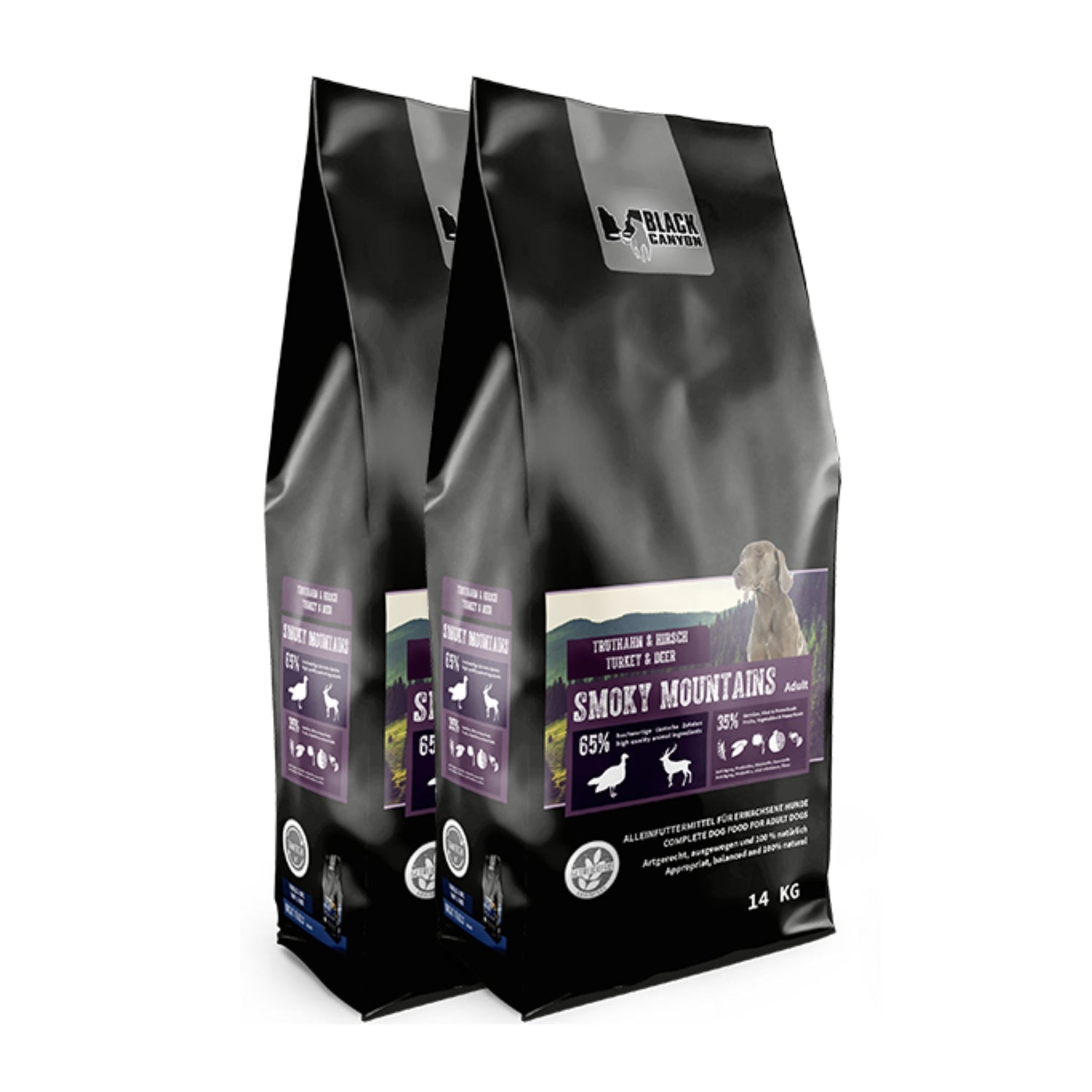 Black Canyon Smoky Mountains Truthahn &amp; Hirsch – Getreidefreies Premium - Trockenfutter für ernährungssensible Hunde - Woofshack