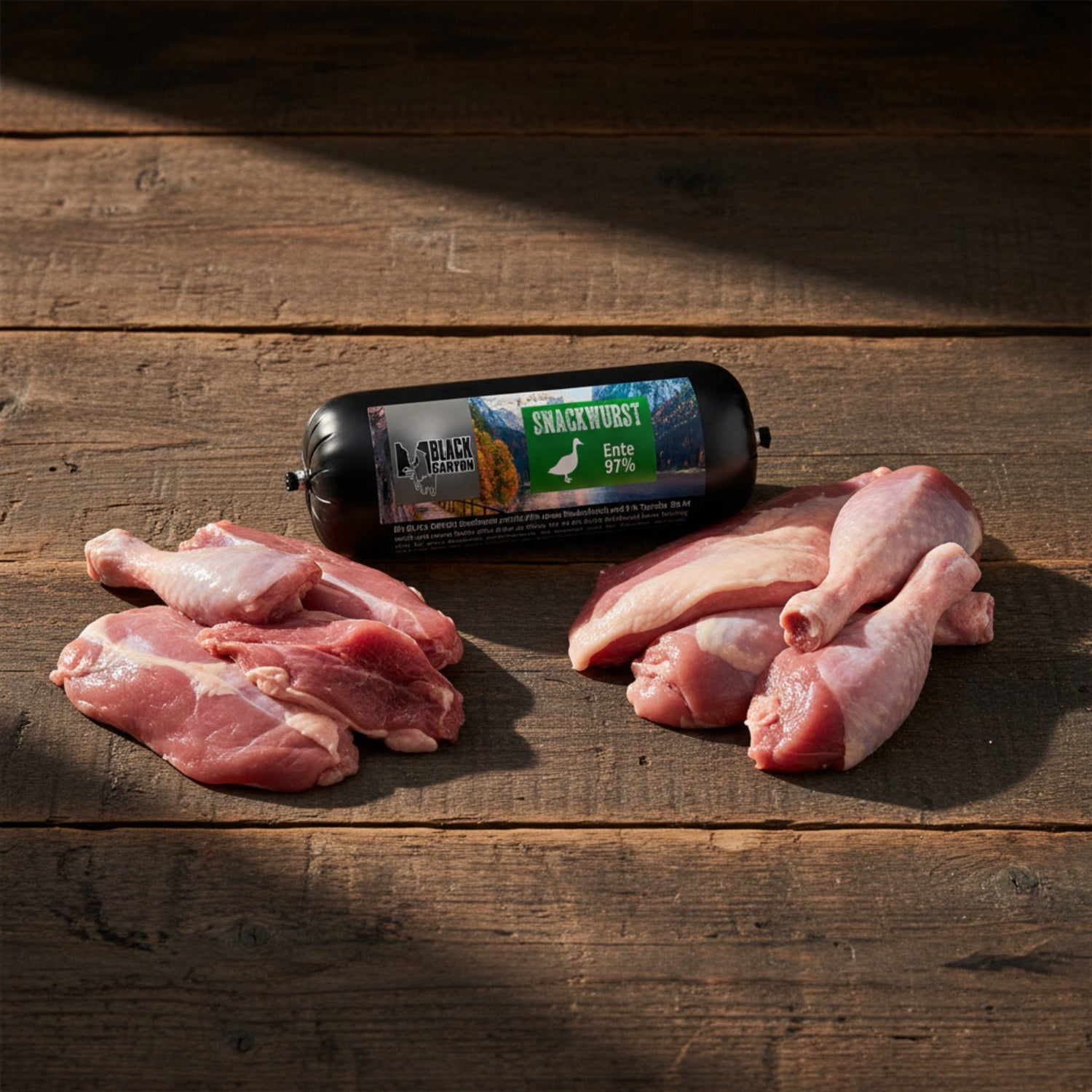 Black Canyon Snackwurst Ente – Premium Hundewurst mit Entenfleisch für Training, Belohnung &amp; Genuss - Woofshack