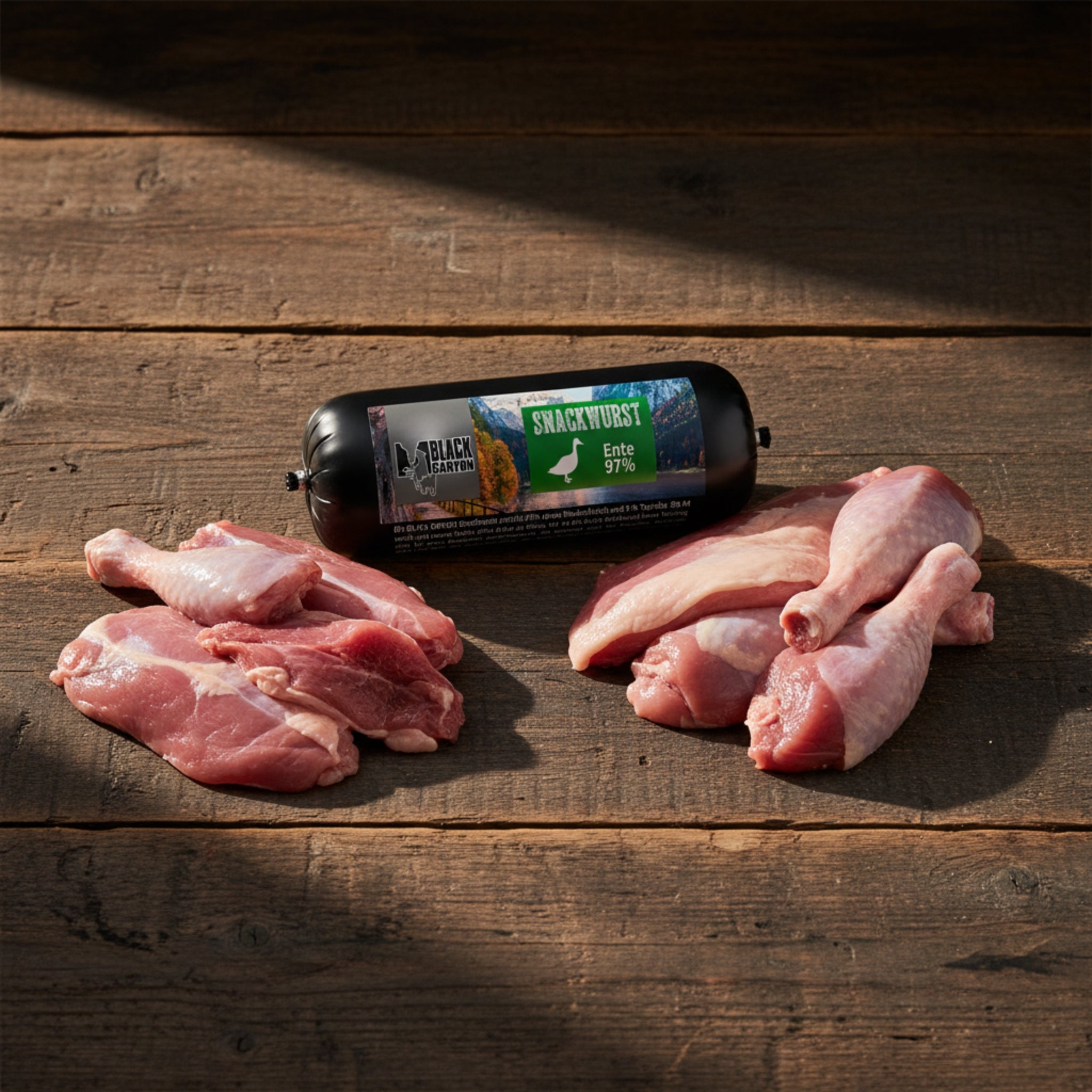 Black Canyon Snackwurst Ente – Premium Hundewurst mit Entenfleisch für Training, Belohnung &amp; Genuss - Woofshack