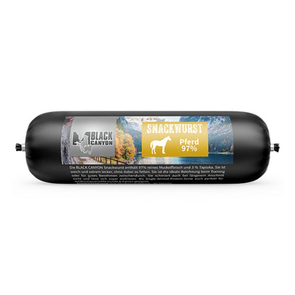 Black Canyon Snackwurst Pferd – Premium Pferdefleisch - Snack für Hunde mit Allergien &amp; Sensibilitäten - Woofshack