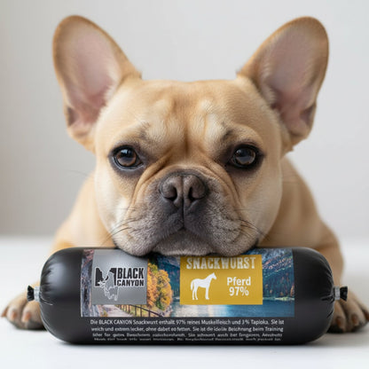 Black Canyon Snackwurst Pferd – Premium Pferdefleisch - Snack für Hunde mit Allergien &amp; Sensibilitäten - Woofshack