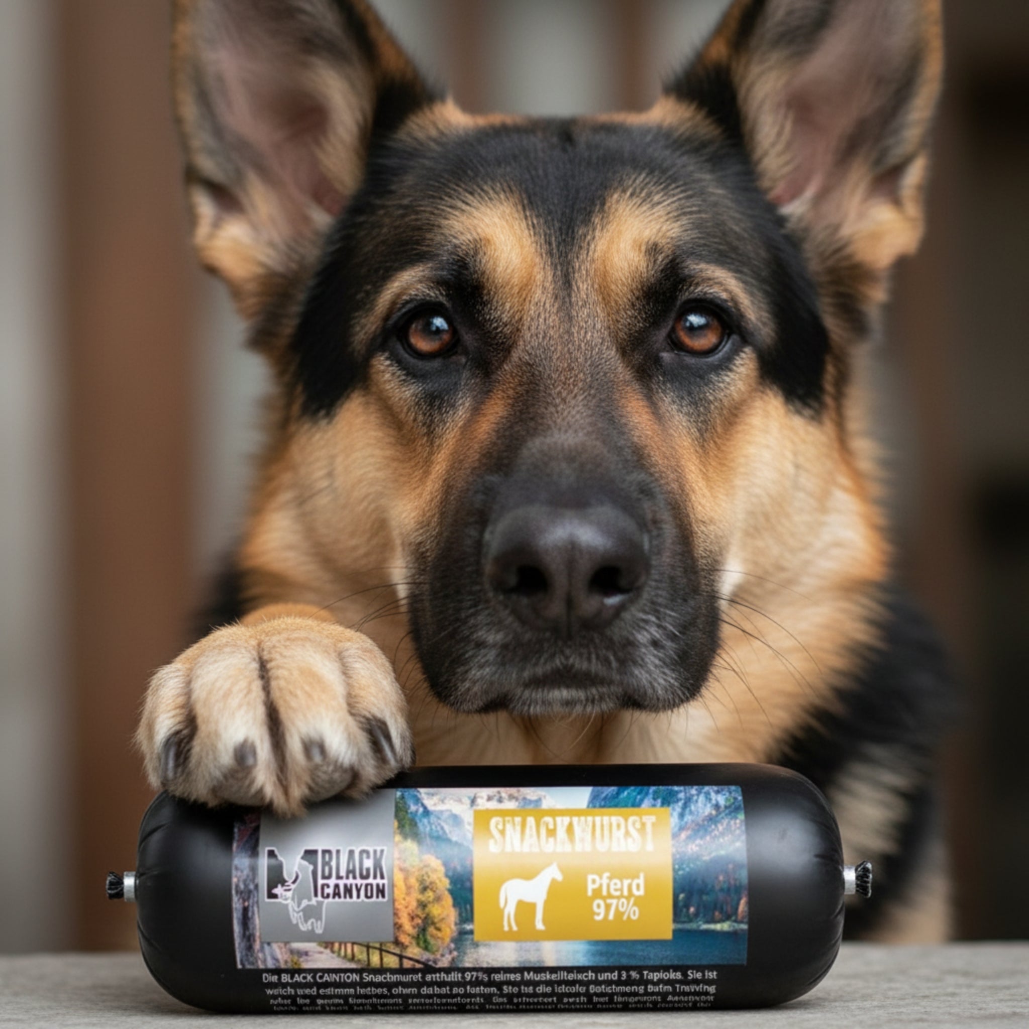 Black Canyon Snackwurst Pferd – Premium Pferdefleisch - Snack für Hunde mit Allergien &amp; Sensibilitäten - Woofshack