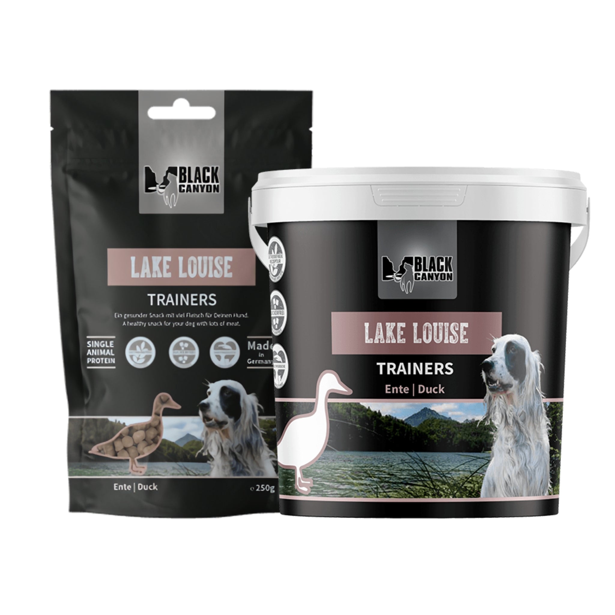Black Canyon Trainers Lake Louise – Premium Enten-Trainingssnack für Hunde | Getreidefreie Belohnungs-Leckerlis mit Kartoffel | Ideal für Training, Erziehung &amp; Zahnpflege