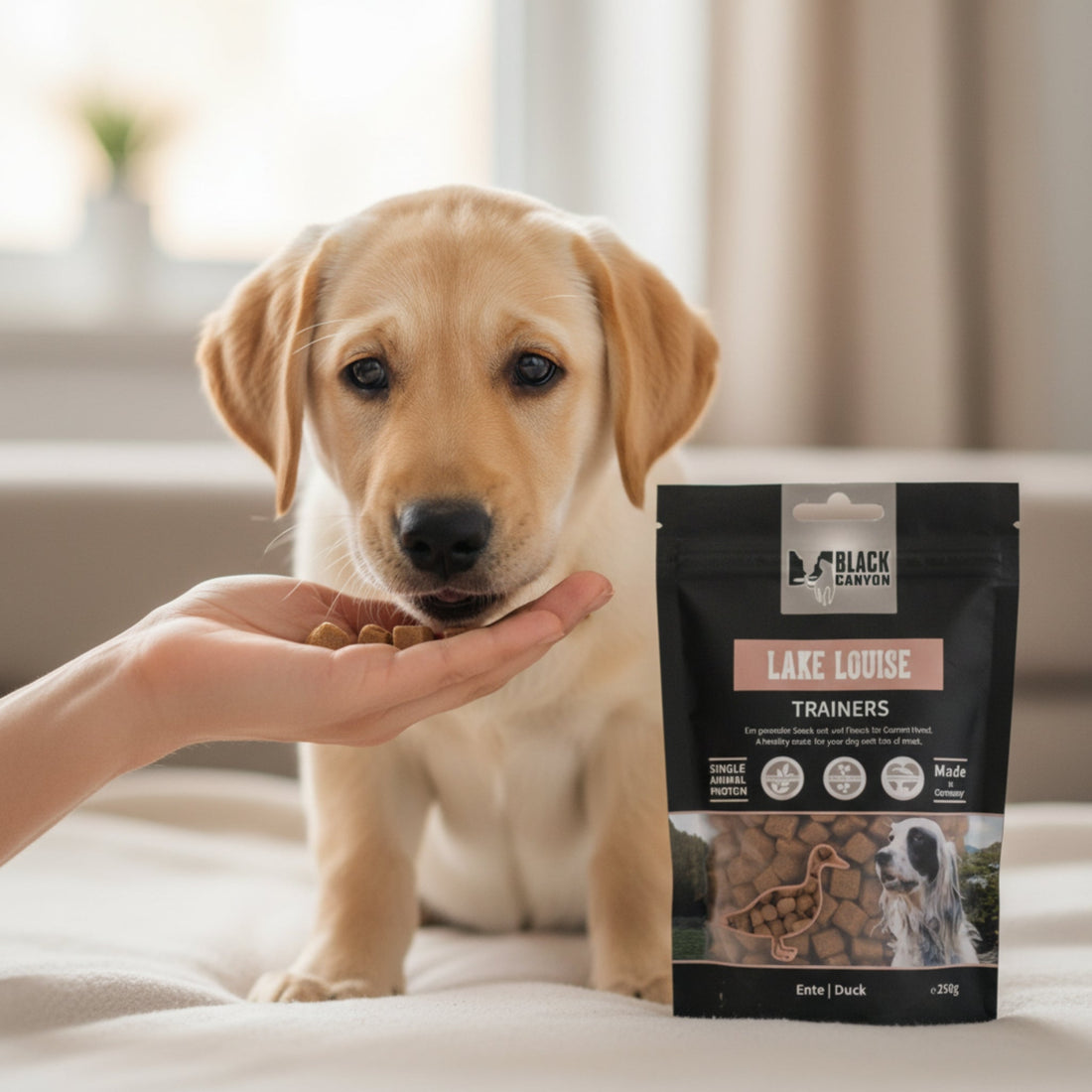 Black Canyon Trainers Lake Louise – Premium Enten - Trainingssnack für Hunde | Getreidefreie Belohnungs - Leckerlis mit Kartoffel | Ideal für Training, Erziehung &amp; Zahnpflege - Woofshack