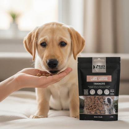 Black Canyon Trainers Lake Louise – Premium Enten - Trainingssnack für Hunde | Getreidefreie Belohnungs - Leckerlis mit Kartoffel | Ideal für Training, Erziehung &amp; Zahnpflege - Woofshack