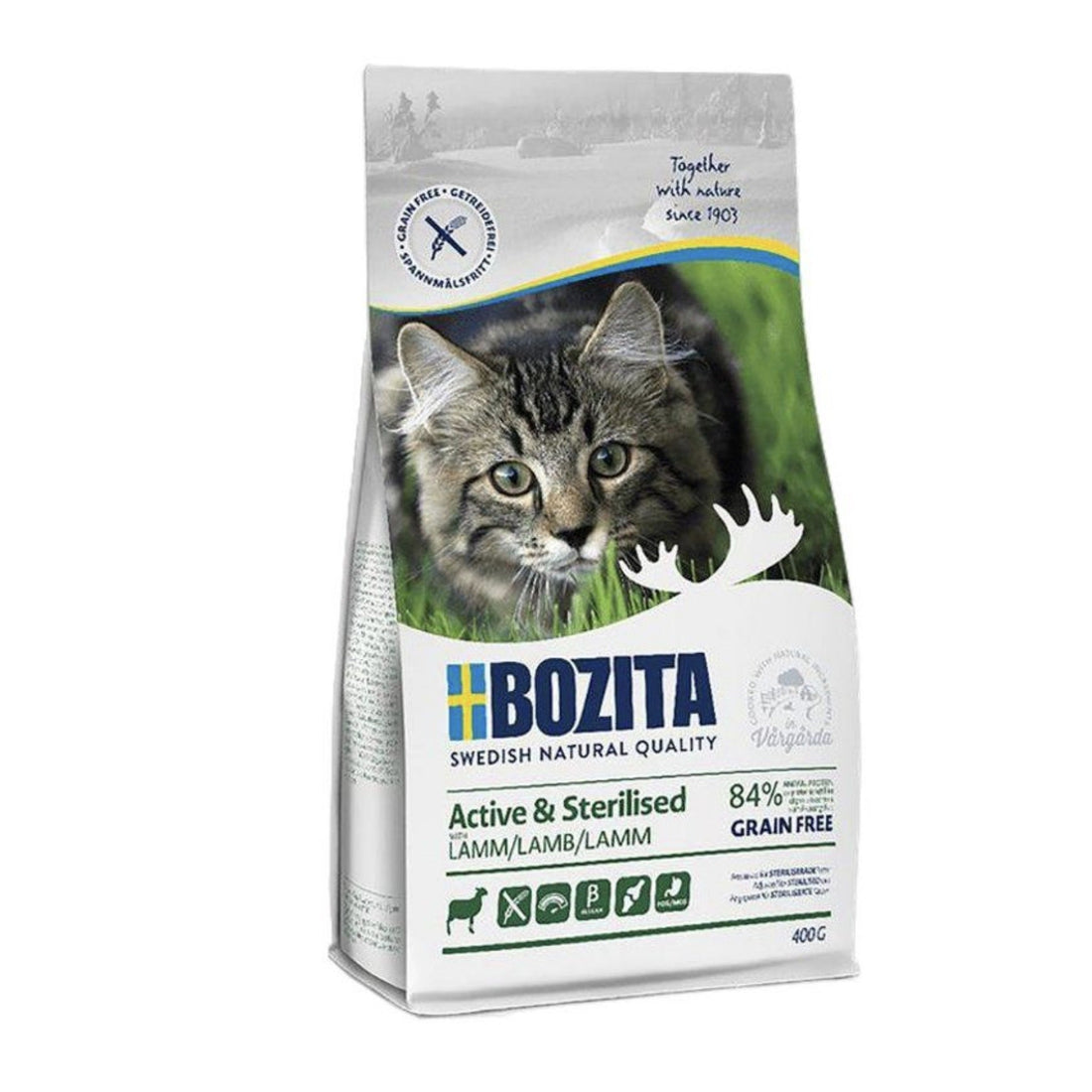 BOZITA Active/Sterilised Getreidefrei Lamm, Katzen Trockenfutter - Woofshack