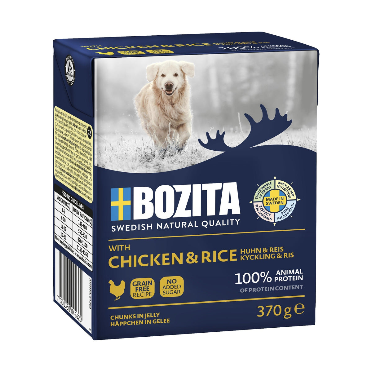 BOZITA Häppchen in Gelee mit Hühnchen und Reis, Hunde Nassfutter - Woofshack