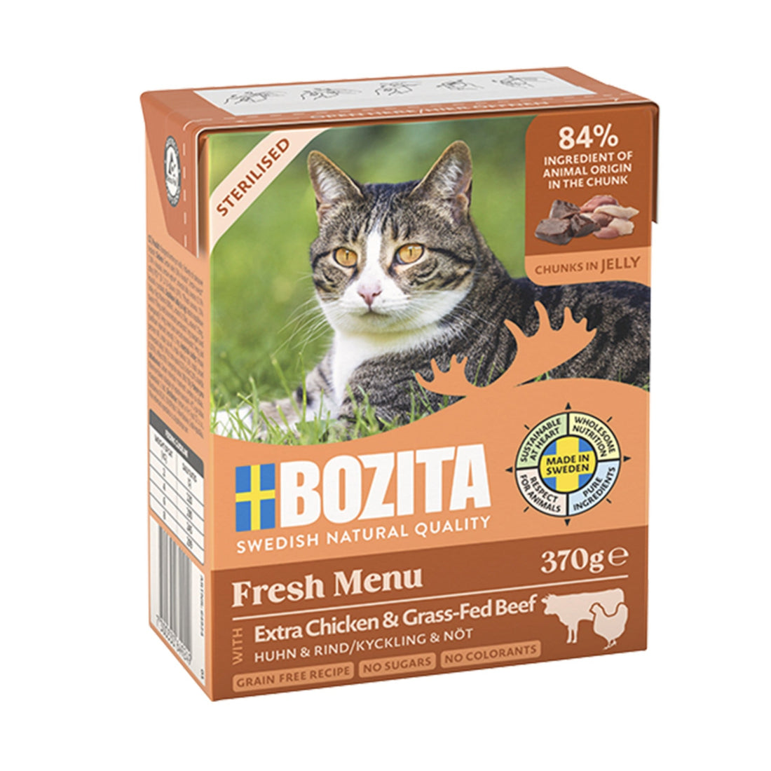 BOZITA Häppchen in Gelee Sterilised Huhn &amp; Rind, Katzen Nassfutter - Woofshack