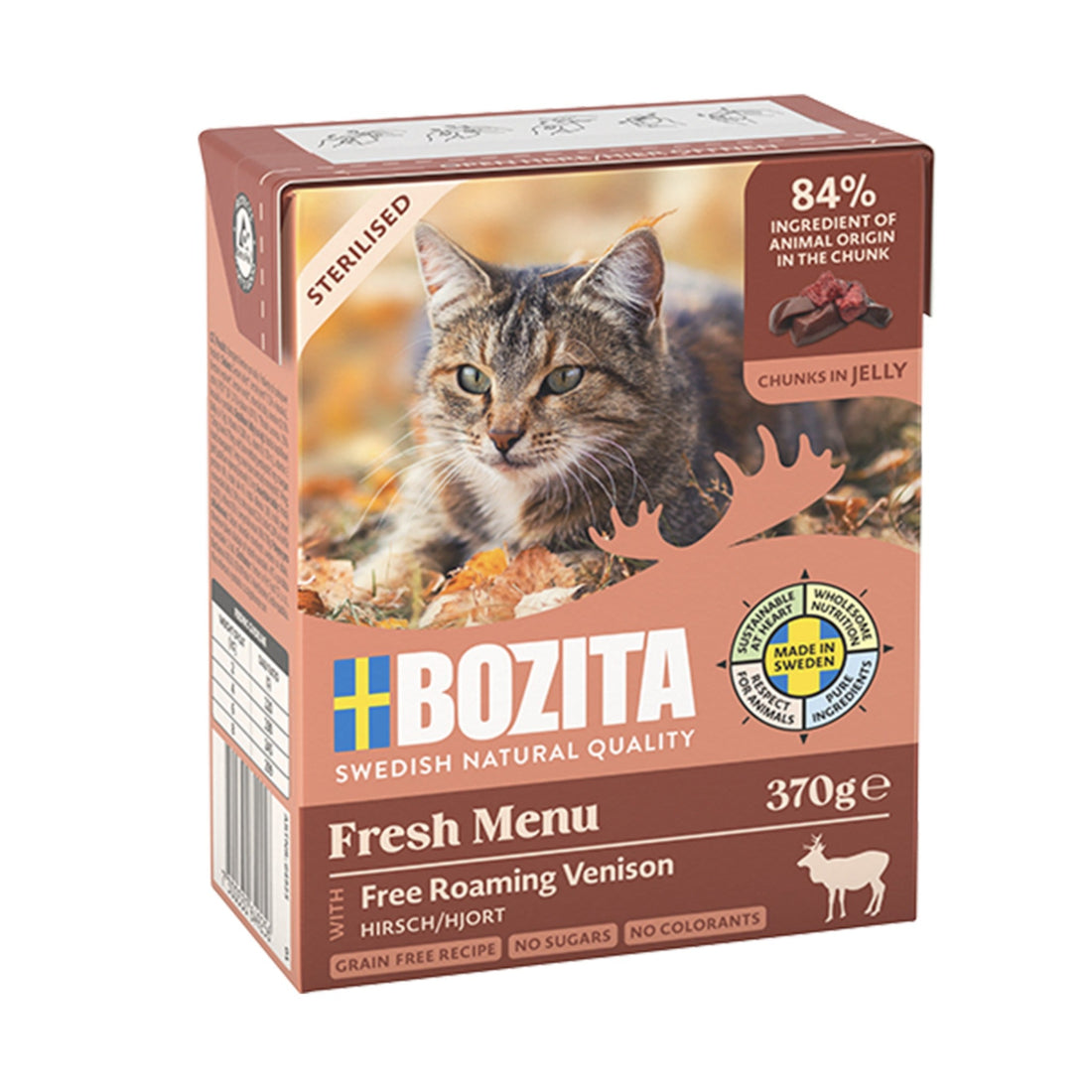 BOZITA Häppchen in Gelee Sterilised mit Hirsch, Katzen Nassfutter - Woofshack
