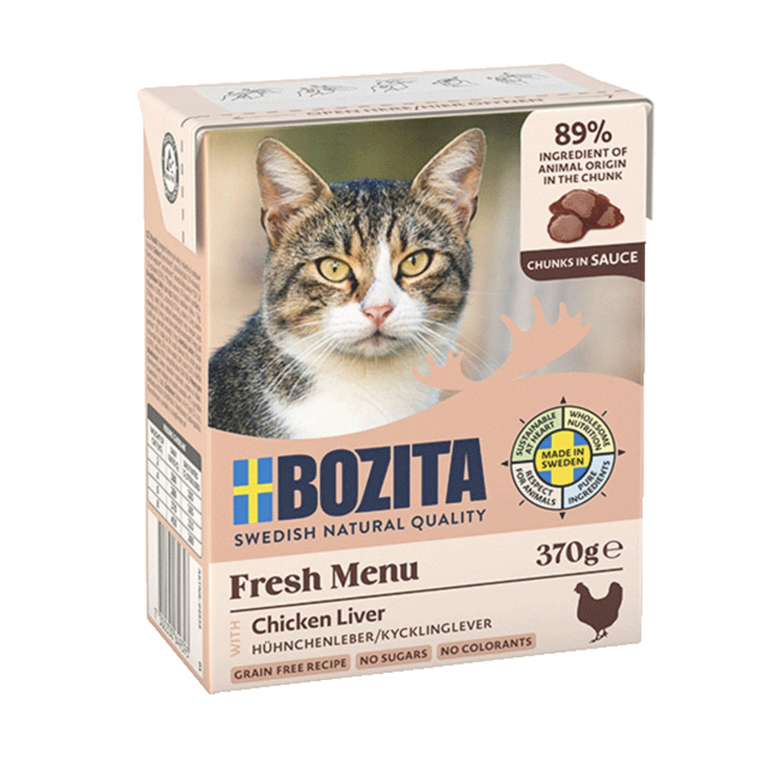 BOZITA Häppchen in Sauce mit Hühnchenleber, Katzen Nassfutter - Woofshack