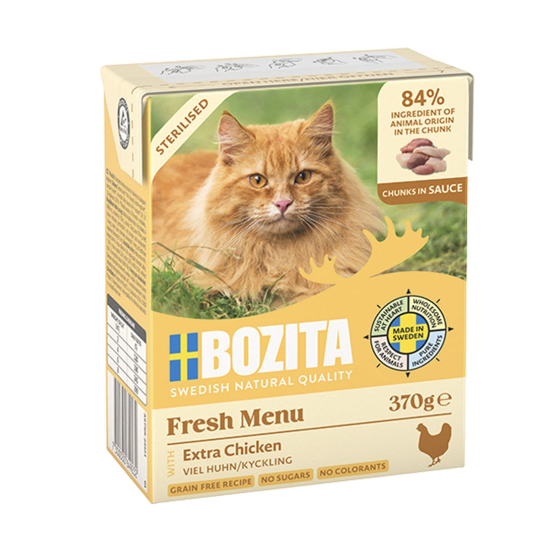 BOZITA Häppchen in Sauce Sterilised mit viel Huhn, Katzen Nassfutter - Woofshack