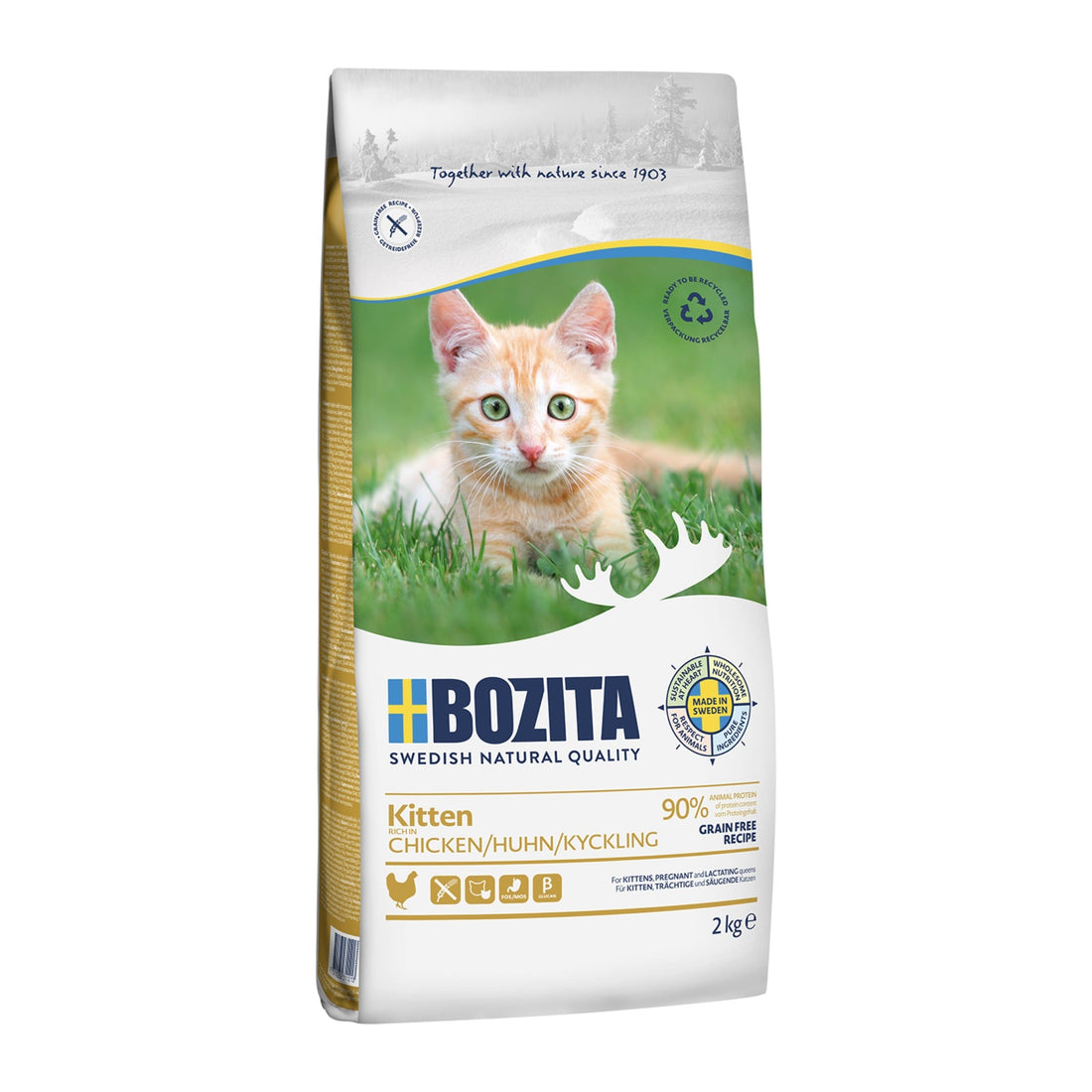 BOZITA Kitten Getreidefrei Huhn, Katzen Trockenfutter - Woofshack