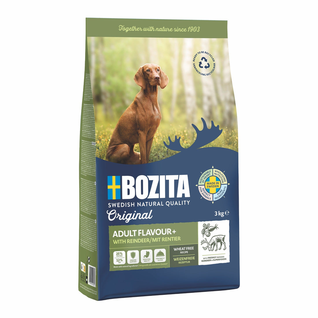 BOZITA Original Adult Flavour Plus mit Rentier, Hunde Trockenfutter - Woofshack