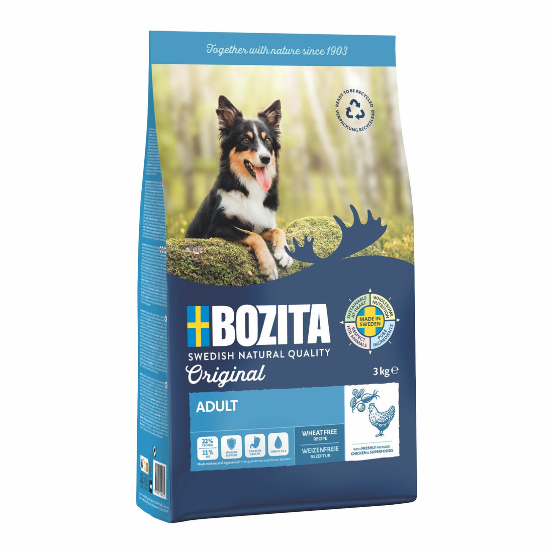 BOZITA Original Adult Weizenfrei Huhn, Hunde Trockenfutter - Woofshack