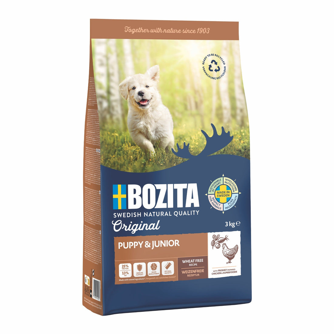BOZITA Original Puppy &amp; Junior Huhn, Welpen Trockenfutter - Woofshack