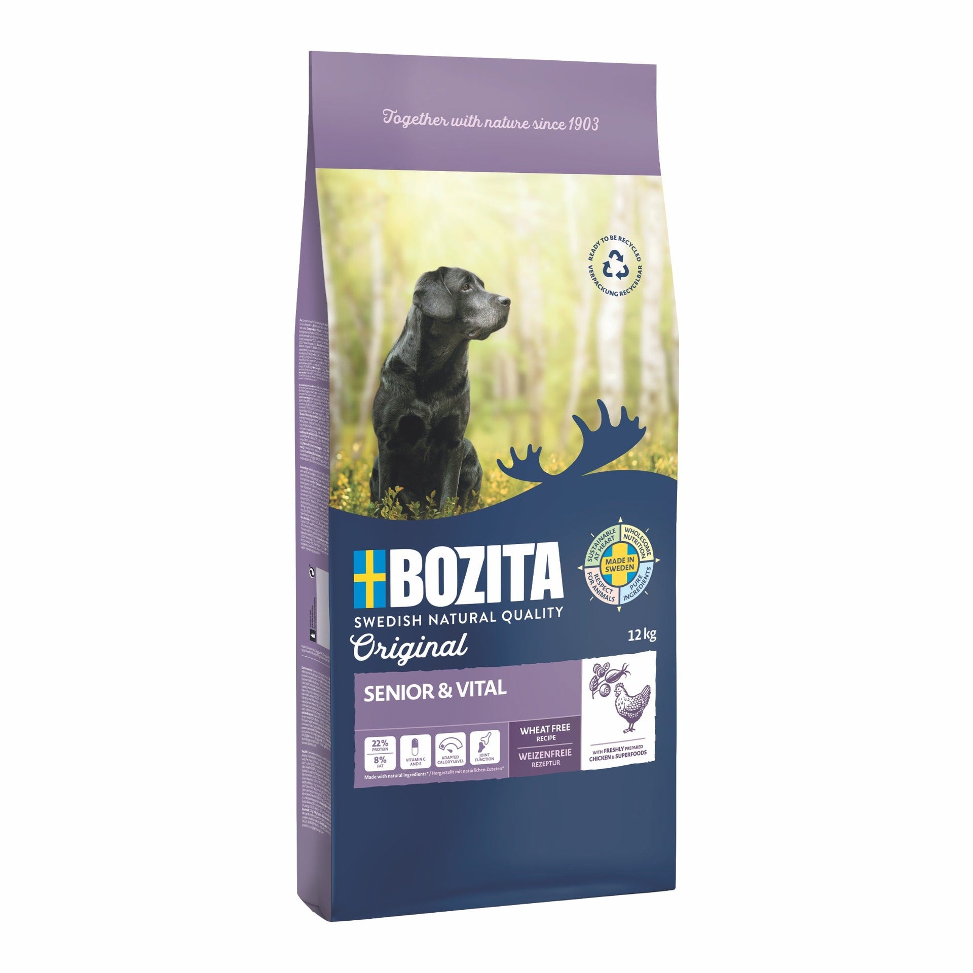 BOZITA Original Senior & Vital Huhn Trockenfutter  Weizenfreies Hunde