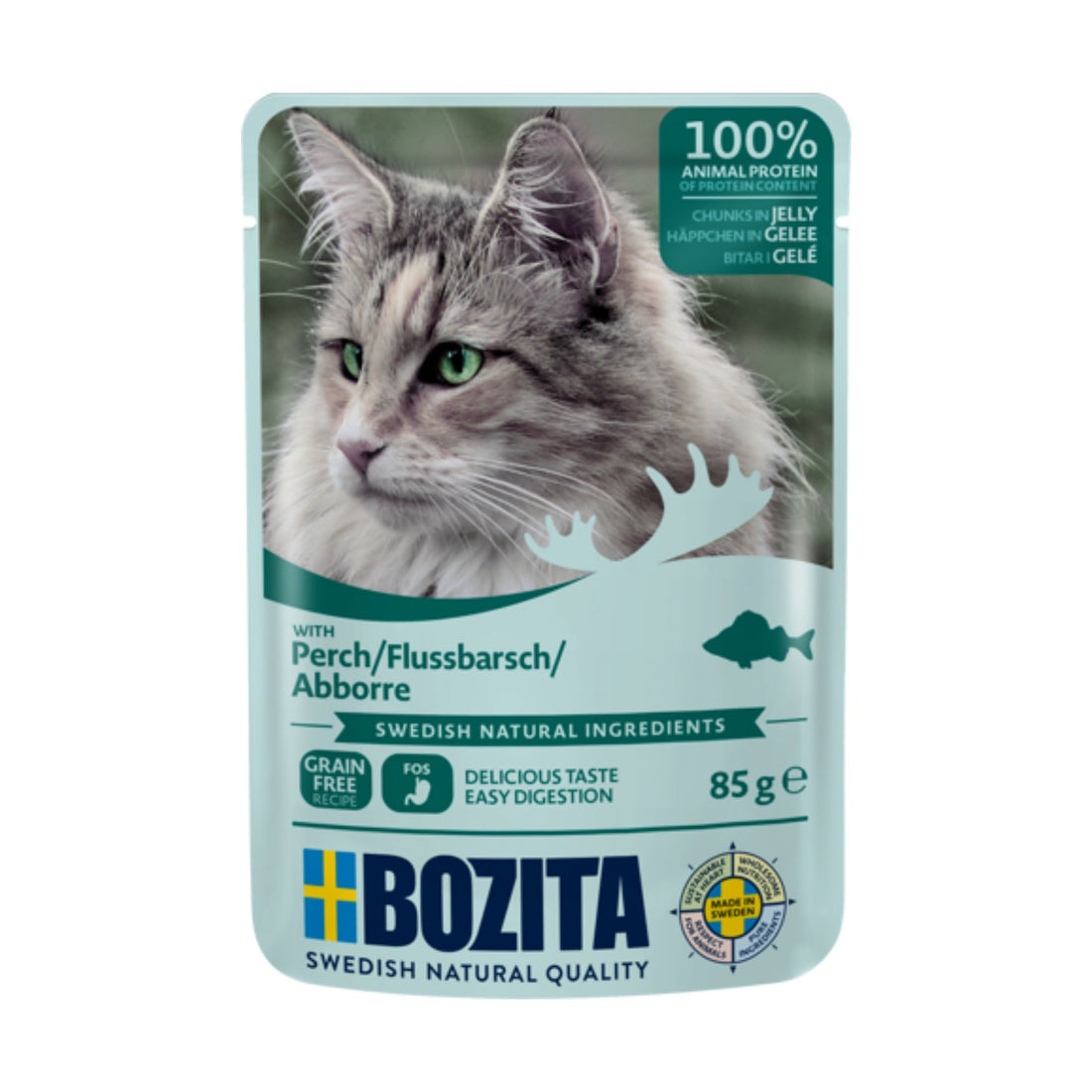 BOZITA Pouch Häppchen in Gelee mit Barsch, Katzen Nassfutter - Woofshack