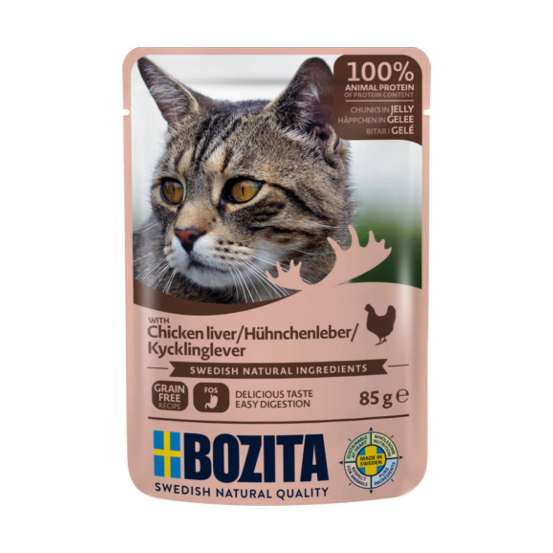 BOZITA Pouch Häppchen in Gelee mit Hühnchenleber, Katzen Nassfutter - Woofshack