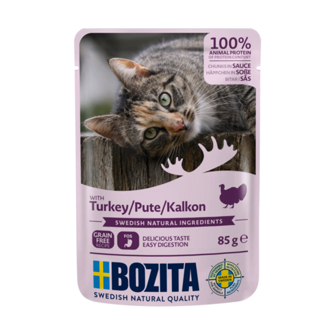 BOZITA Pouch Häppchen in Sauce mit Pute, Katzen Nassfutter - Woofshack