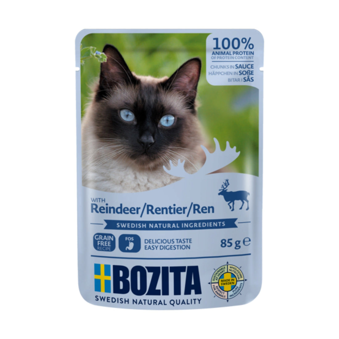 BOZITA Pouch Häppchen in Sauce mit Rentier, Katzen Nassfutter - Woofshack