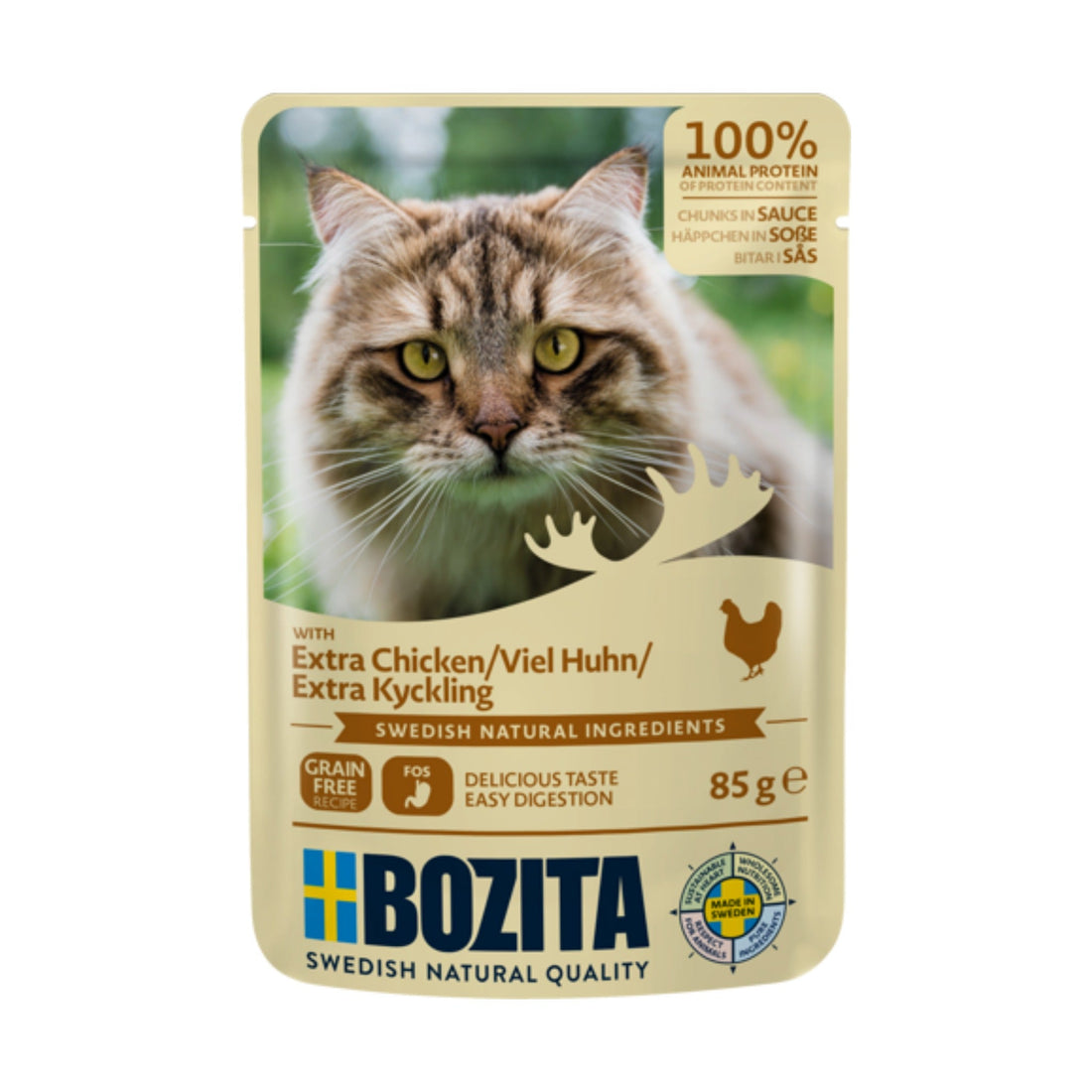 BOZITA Pouch Häppchen in Sauce mit viel Huhn, Katzen Nassfutter - Woofshack