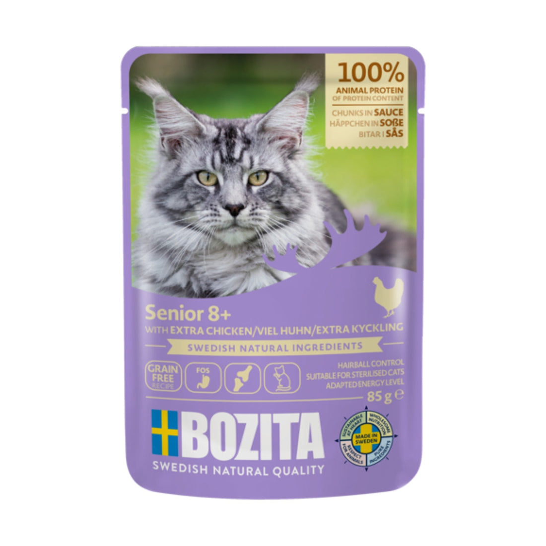 BOZITA Pouch Häppchen in Sauce Senior 8+ Extra Huhn, Katzen Nassfutter - Woofshack