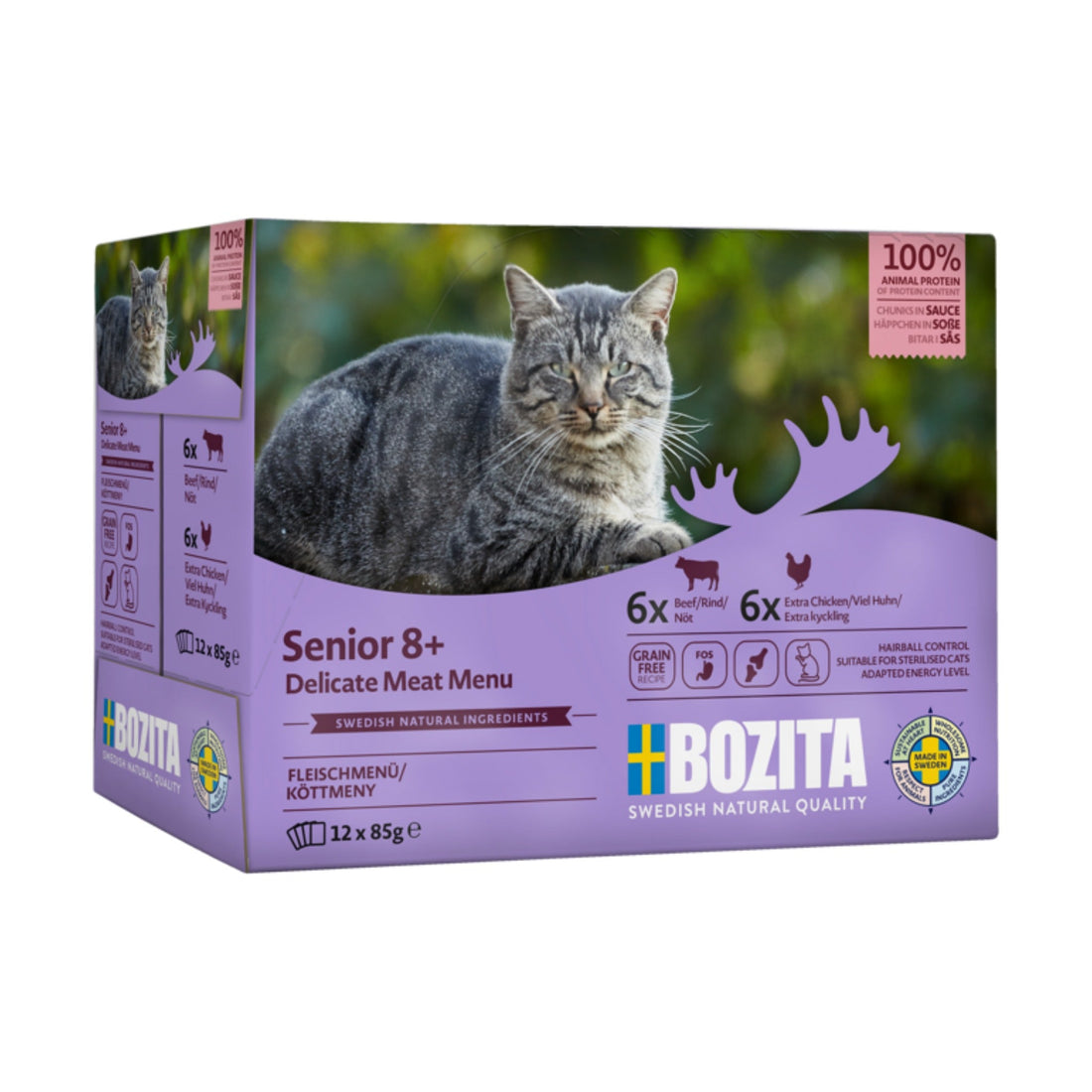 BOZITA Pouch Häppchen in Sauce Senior 8+ Multibox, Katzen Nassfutter - Woofshack