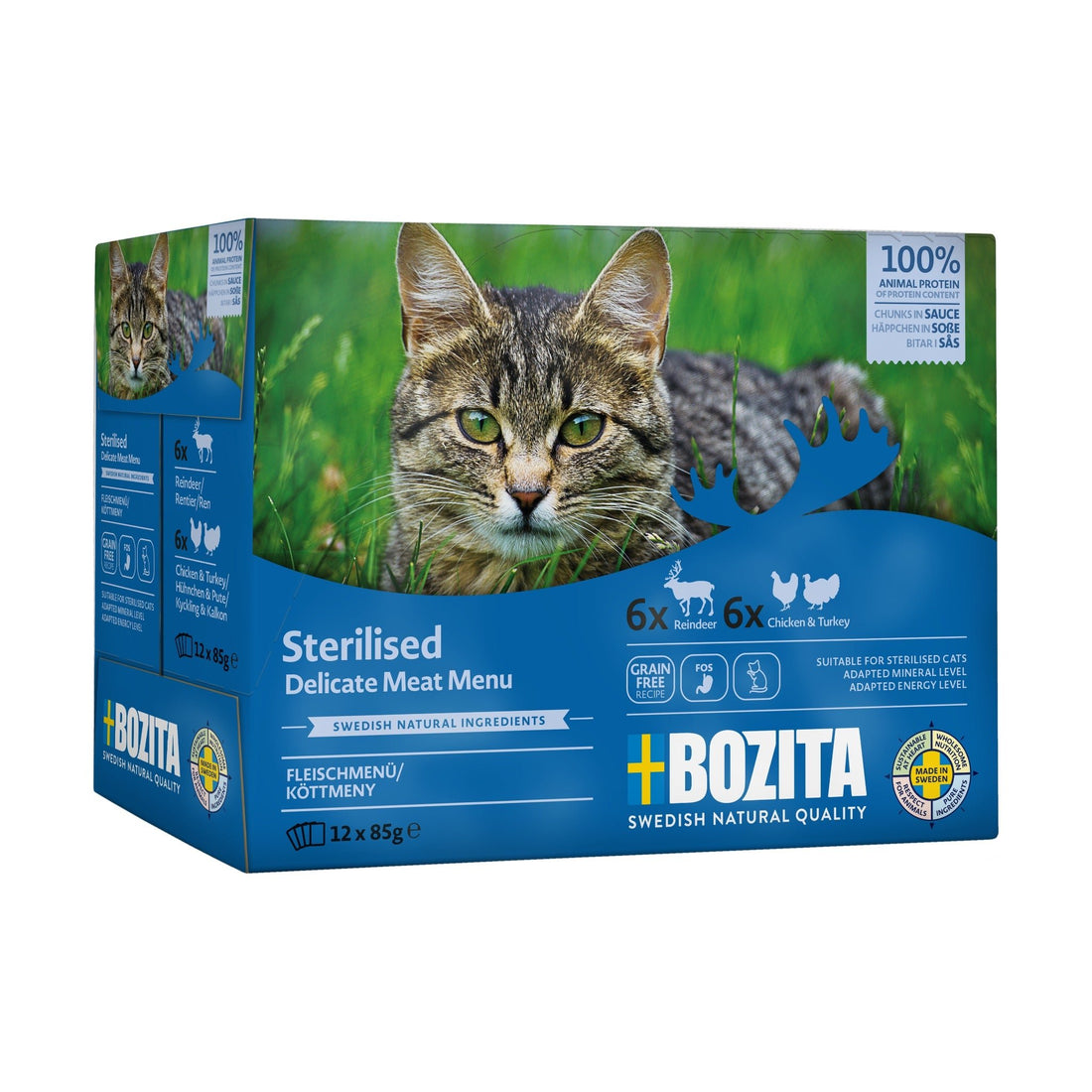 BOZITA Pouch Multibox Fleischmenü Sterilised, Katzen Nassfutter - Woofshack
