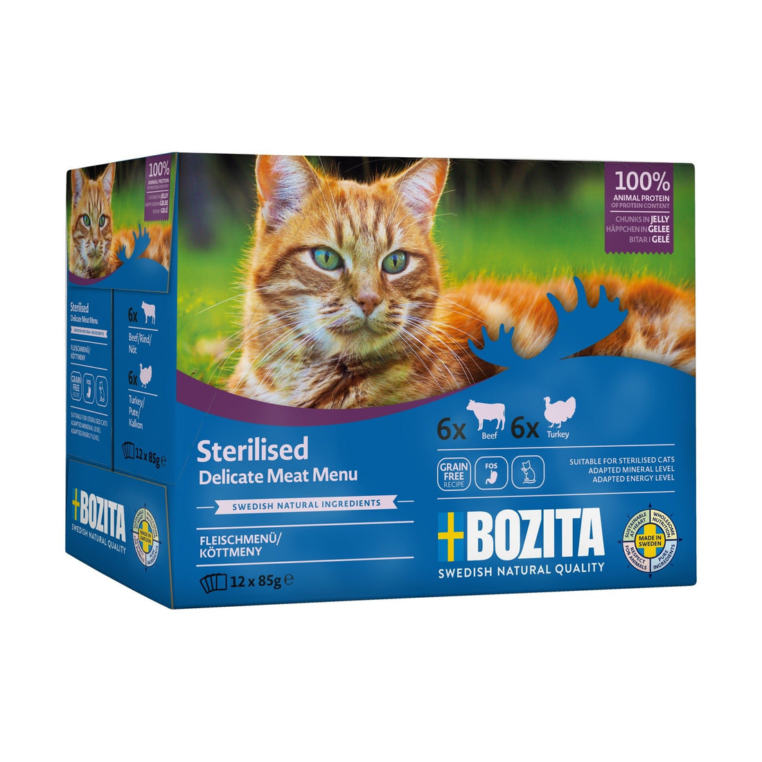 BOZITA Pouch Multibox Häppchen in Gelee Sterilised, Katzen Nassfutter - Woofshack
