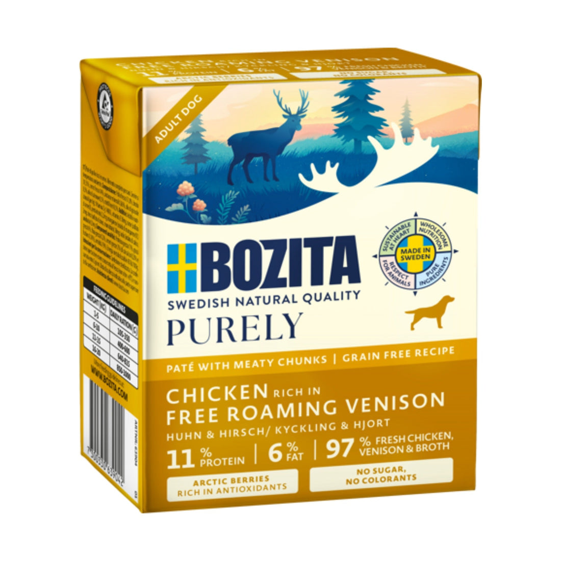 BOZITA Purely Paté Adult Hirsch, Hunde Nassfutter - Woofshack