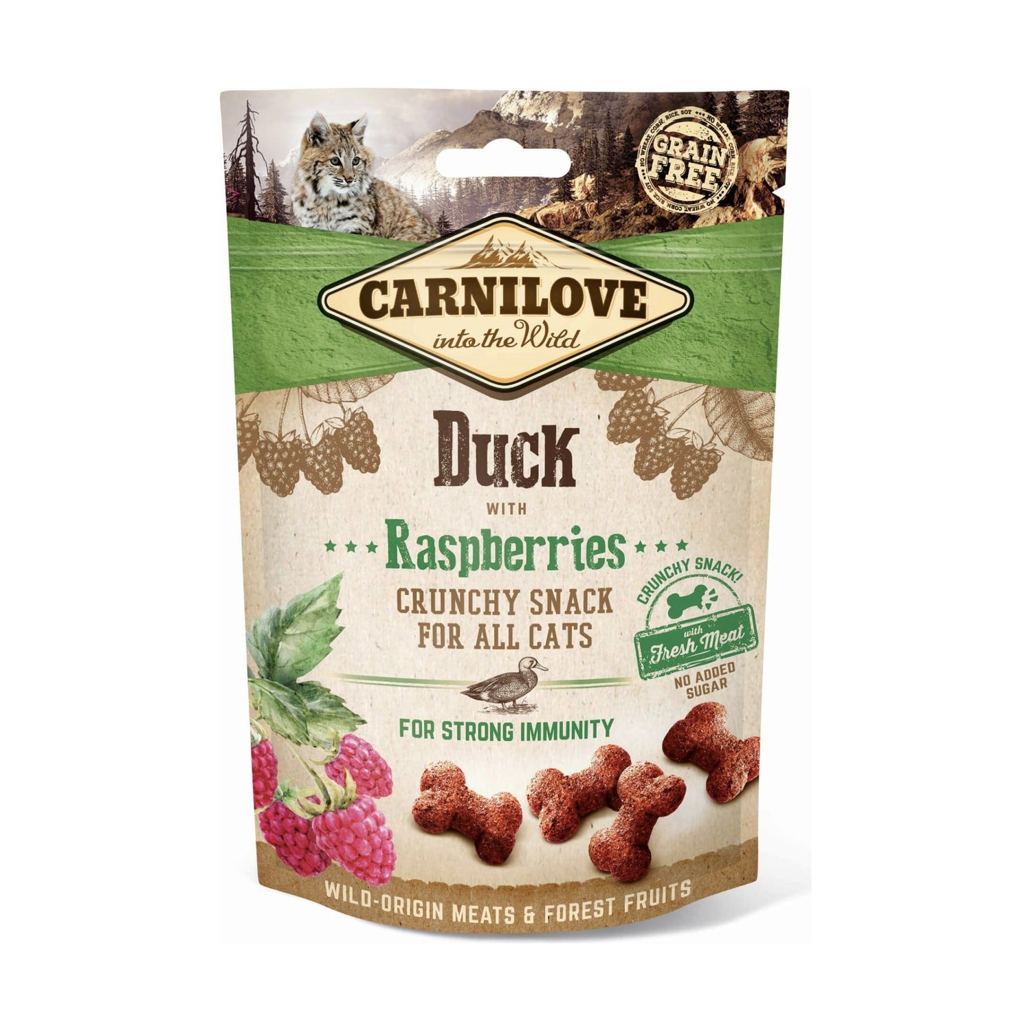 Carnilove Cat Crunchy Snack Duck with Raspberries, Katzensnack - Woofshack