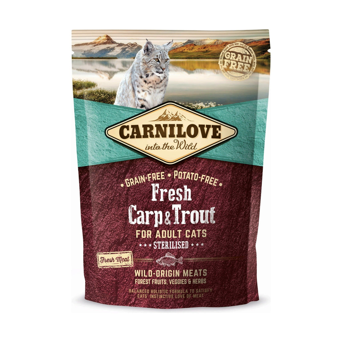 Carnilove Cat Fresh Carp &amp; Trout Sterilised, Katzen Trockenfutter - Woofshack